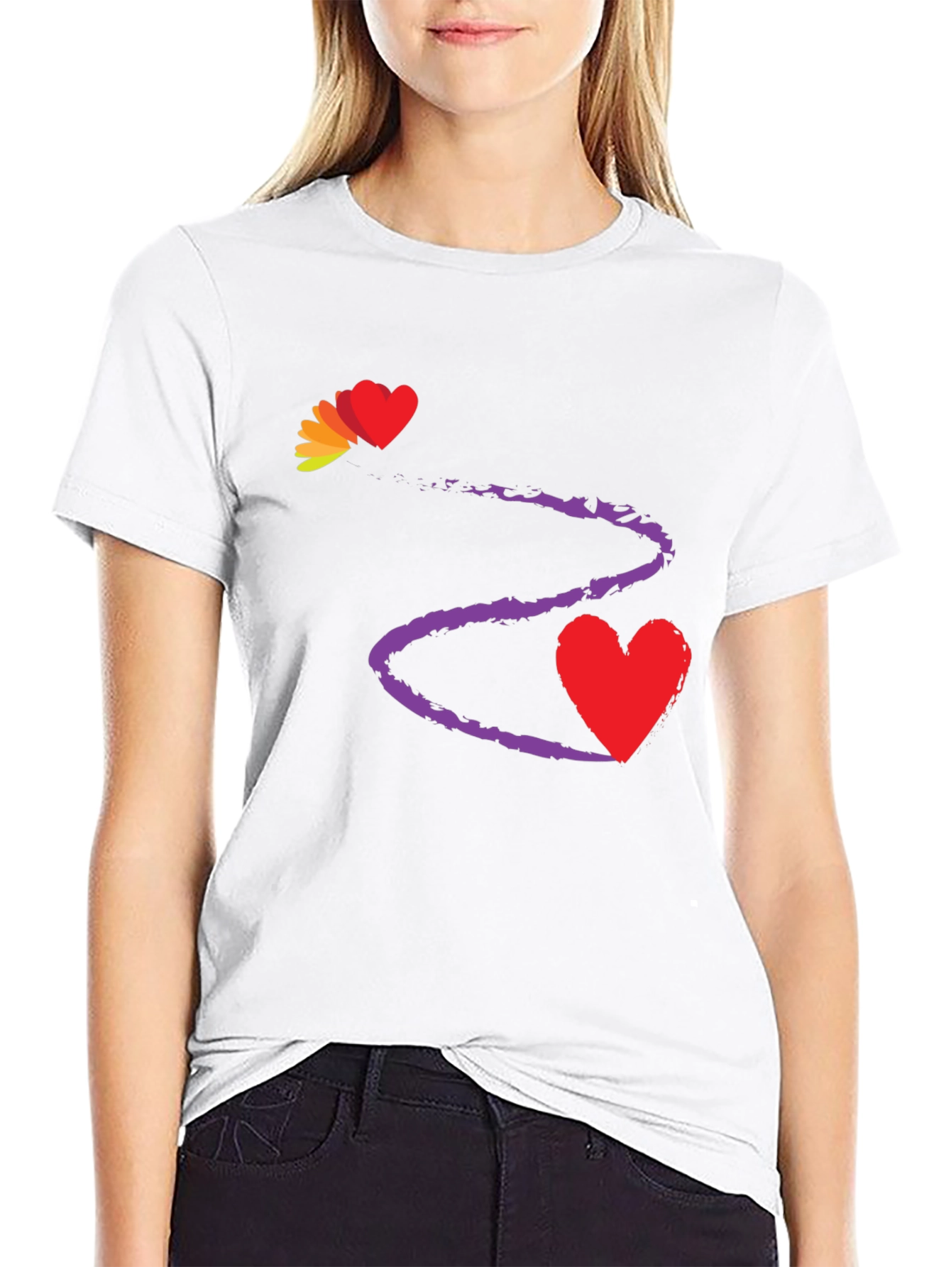 Heart Trail Black T-Shirt