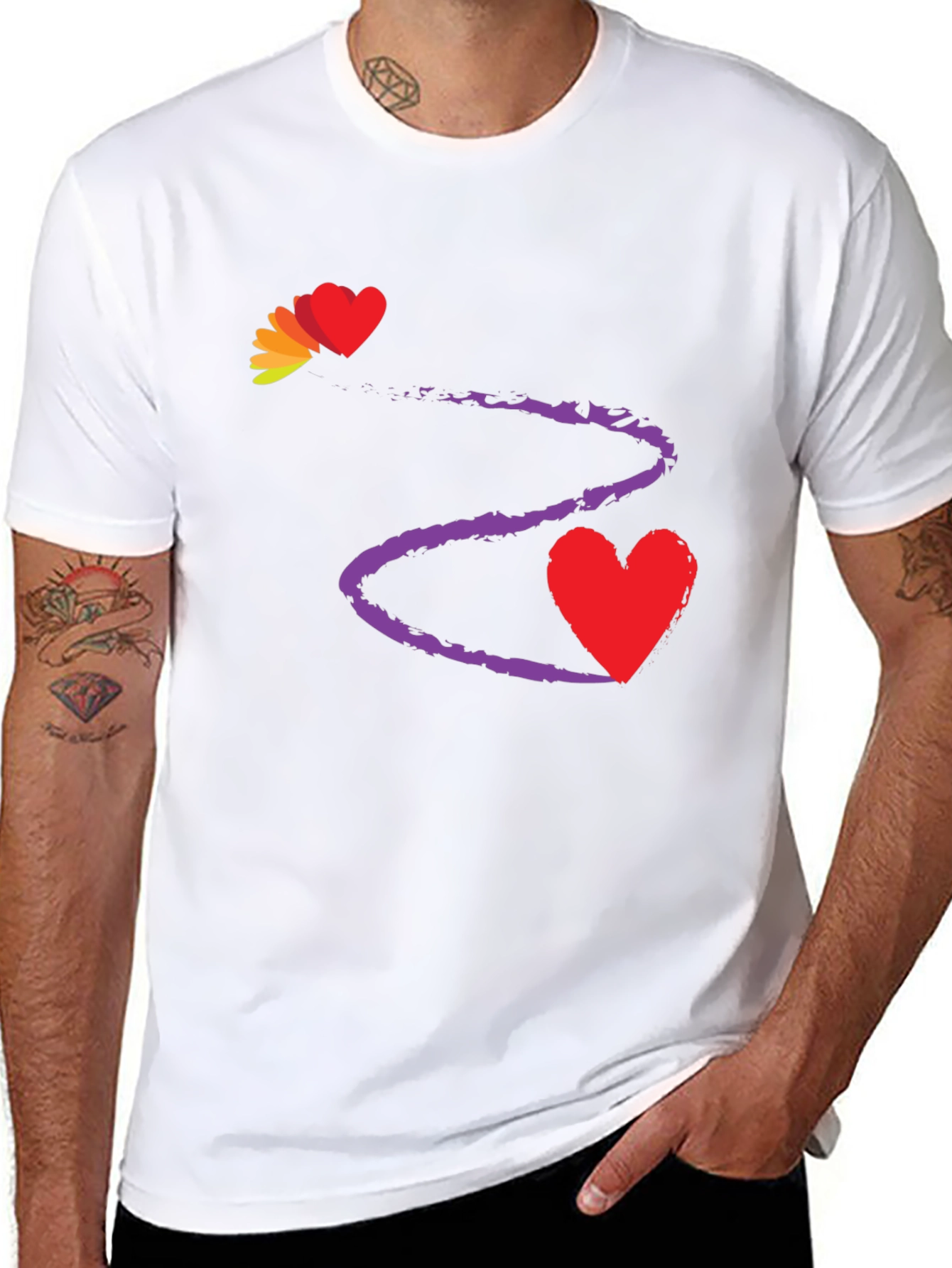 Heart Trail Black T-Shirt