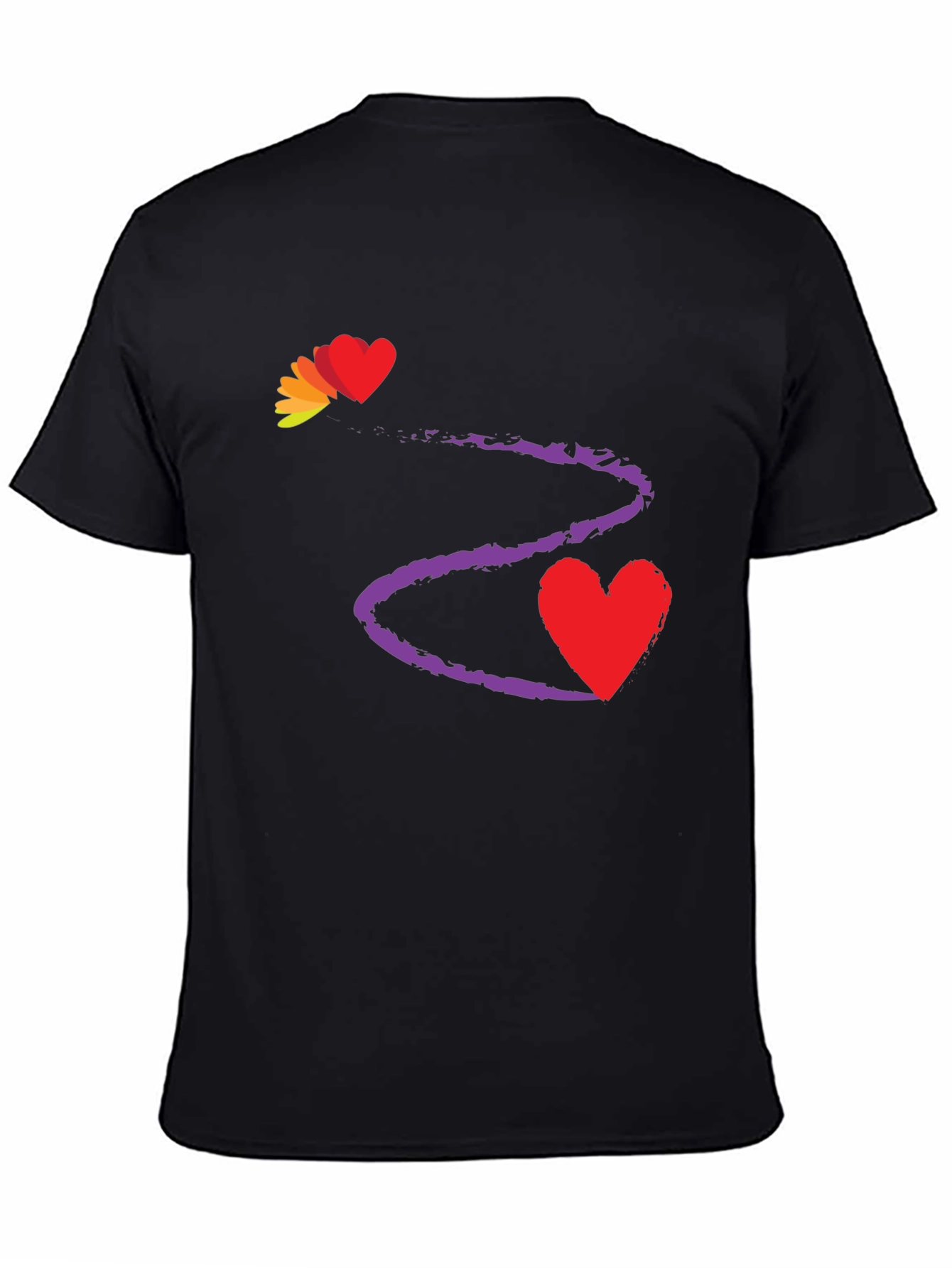 Heart Trail Black T-Shirt