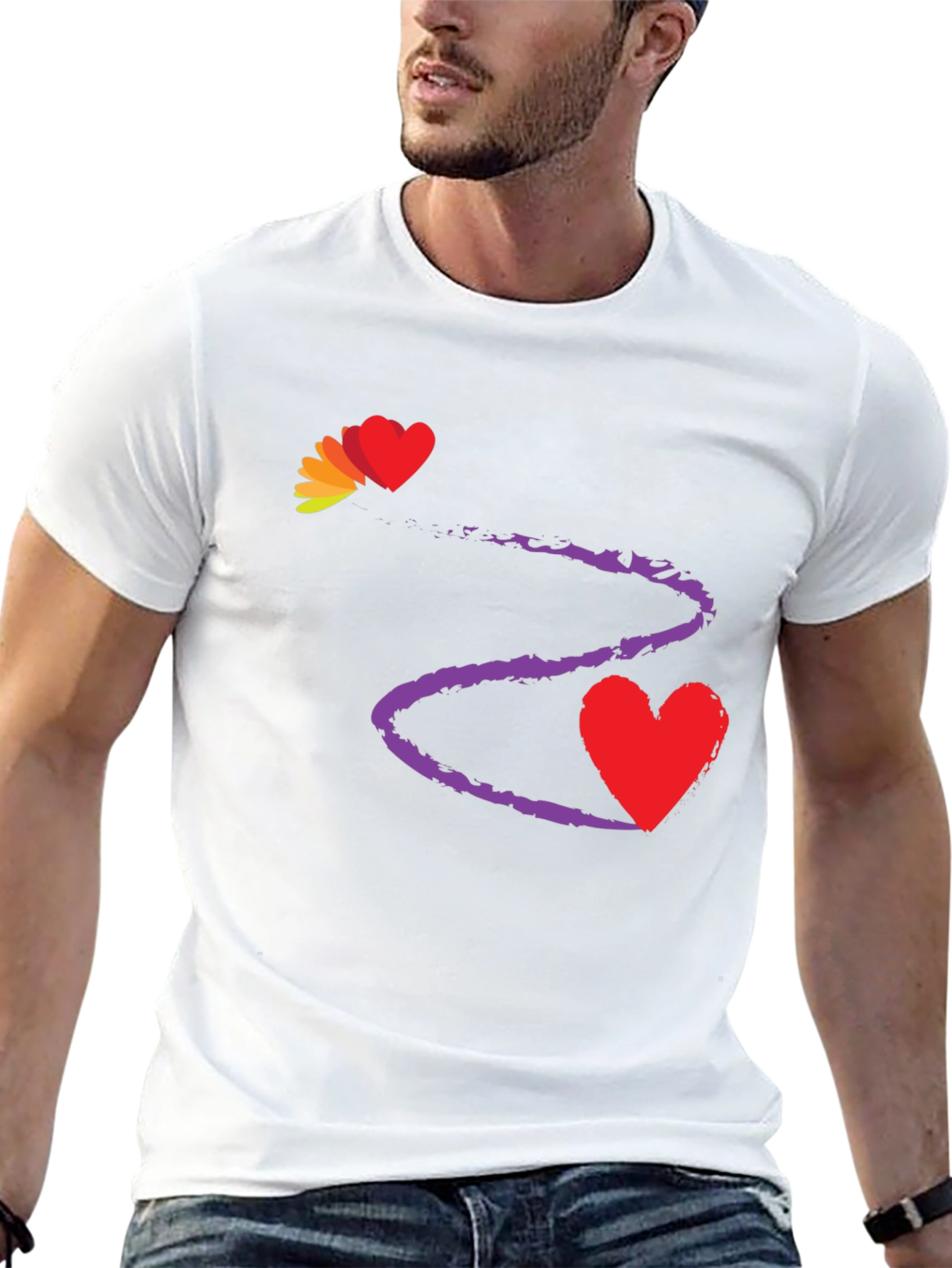 Heart Trail Black T-Shirt