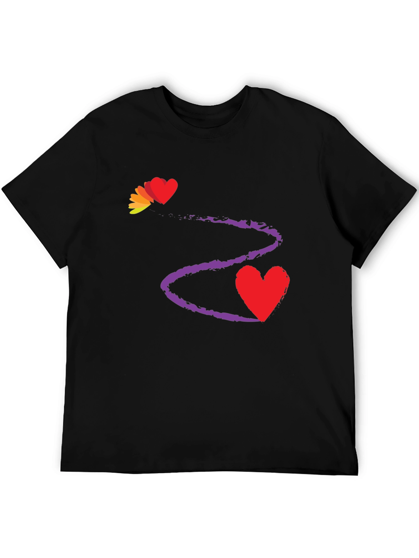 Heart Trail Black T-Shirt
