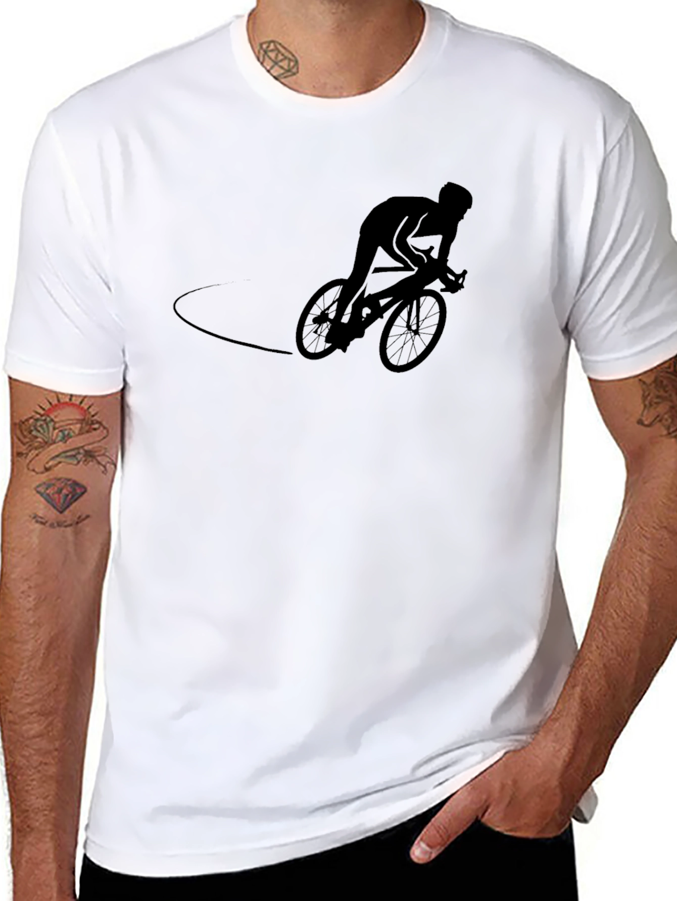 Black Cycling Silhouette T-Shirt