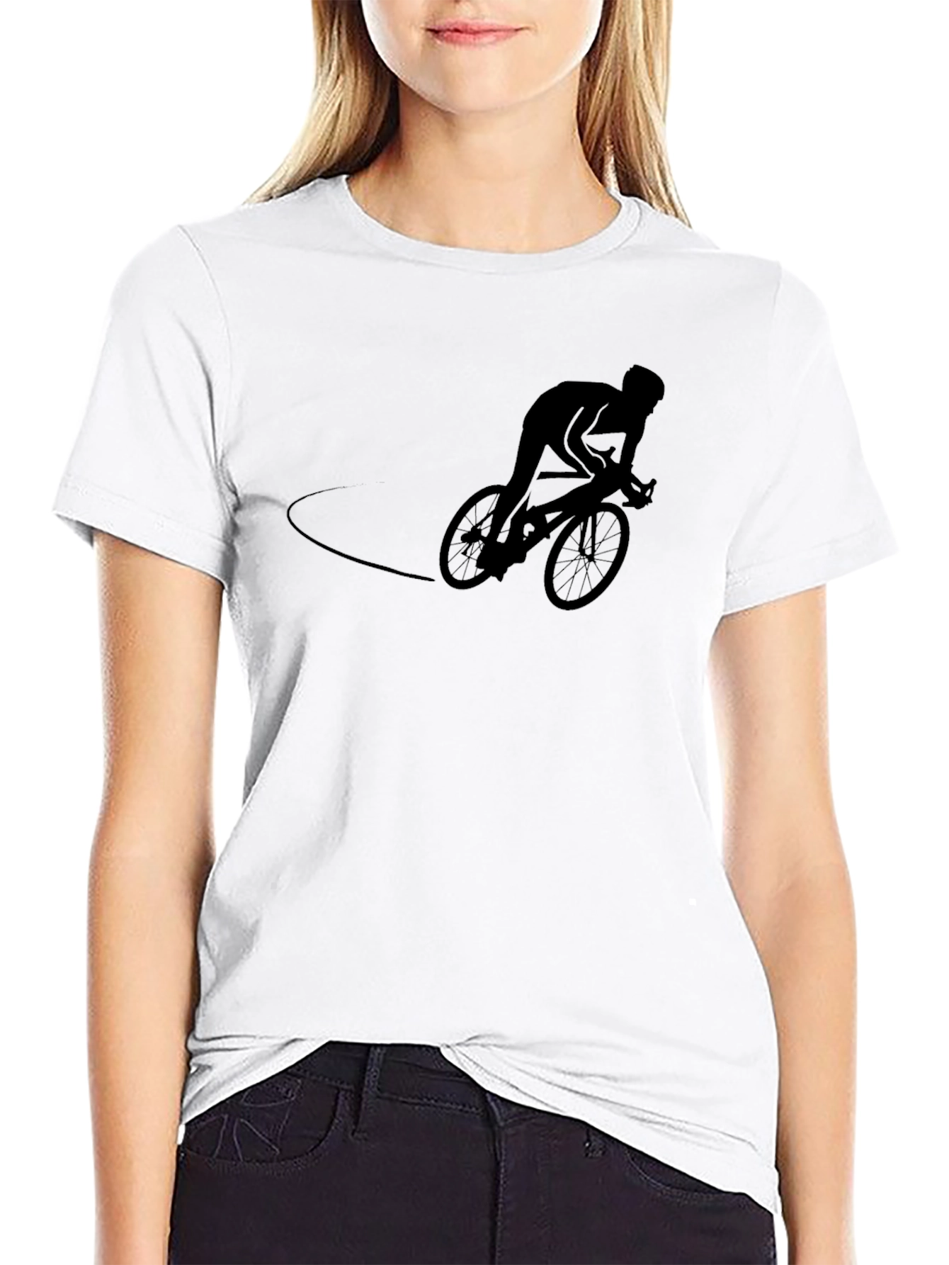 Black Cycling Silhouette T-Shirt