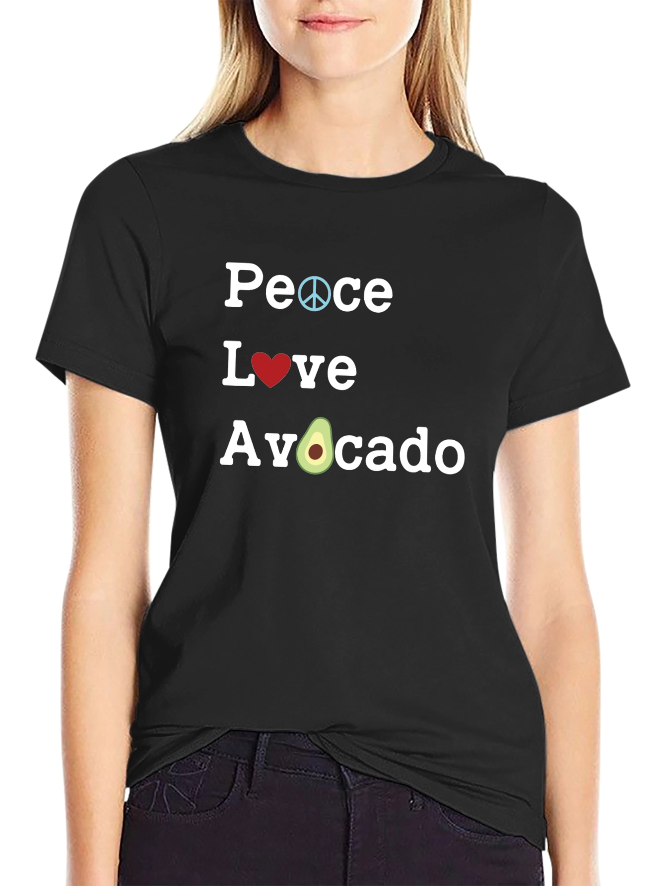 Peace Love Avocado Graphic Tee - Casual Comfort