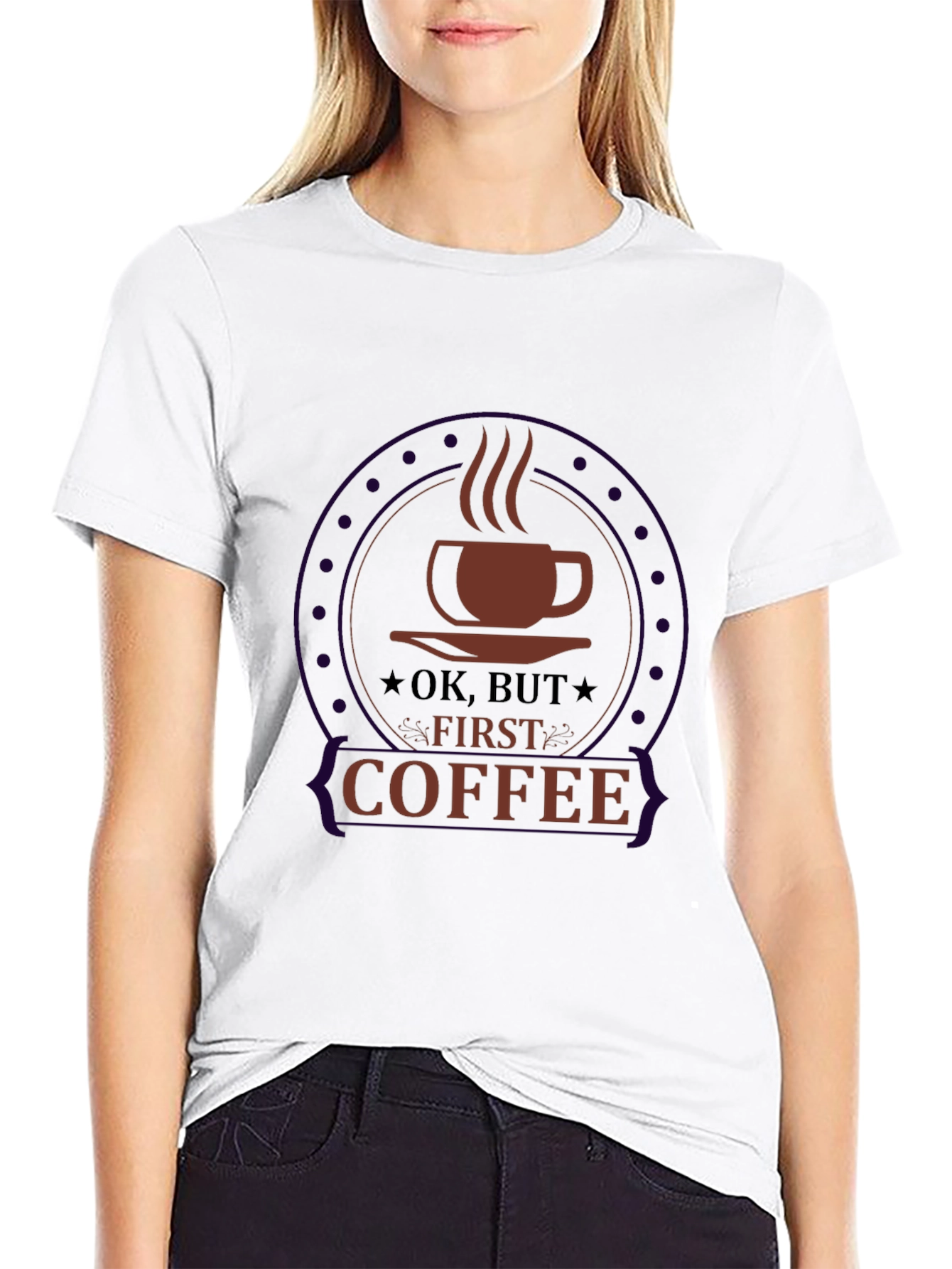 Ok But First Coffee Black Graphic Tee
