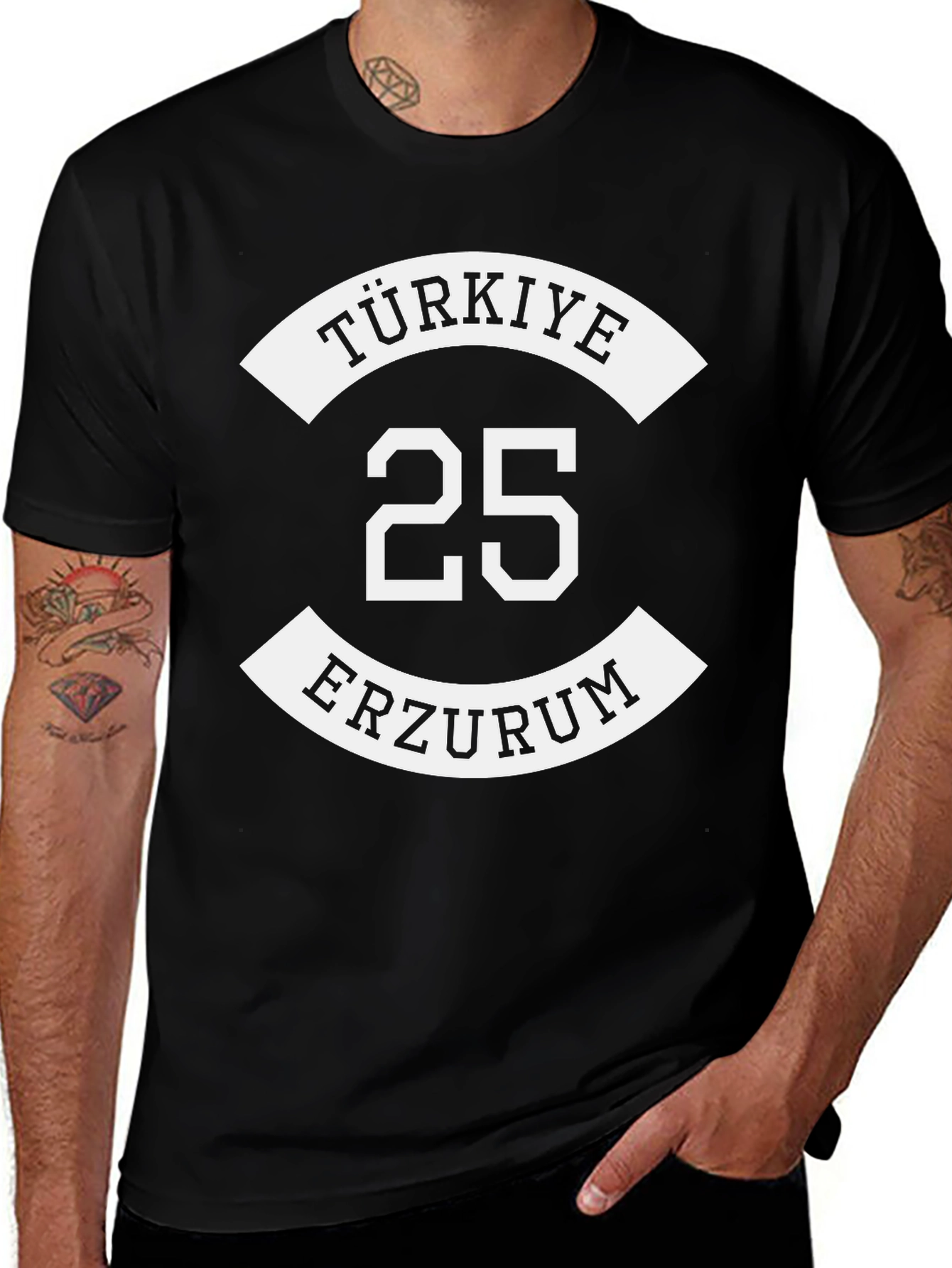 Türkiye Erzurum 25 Black Graphic Tee