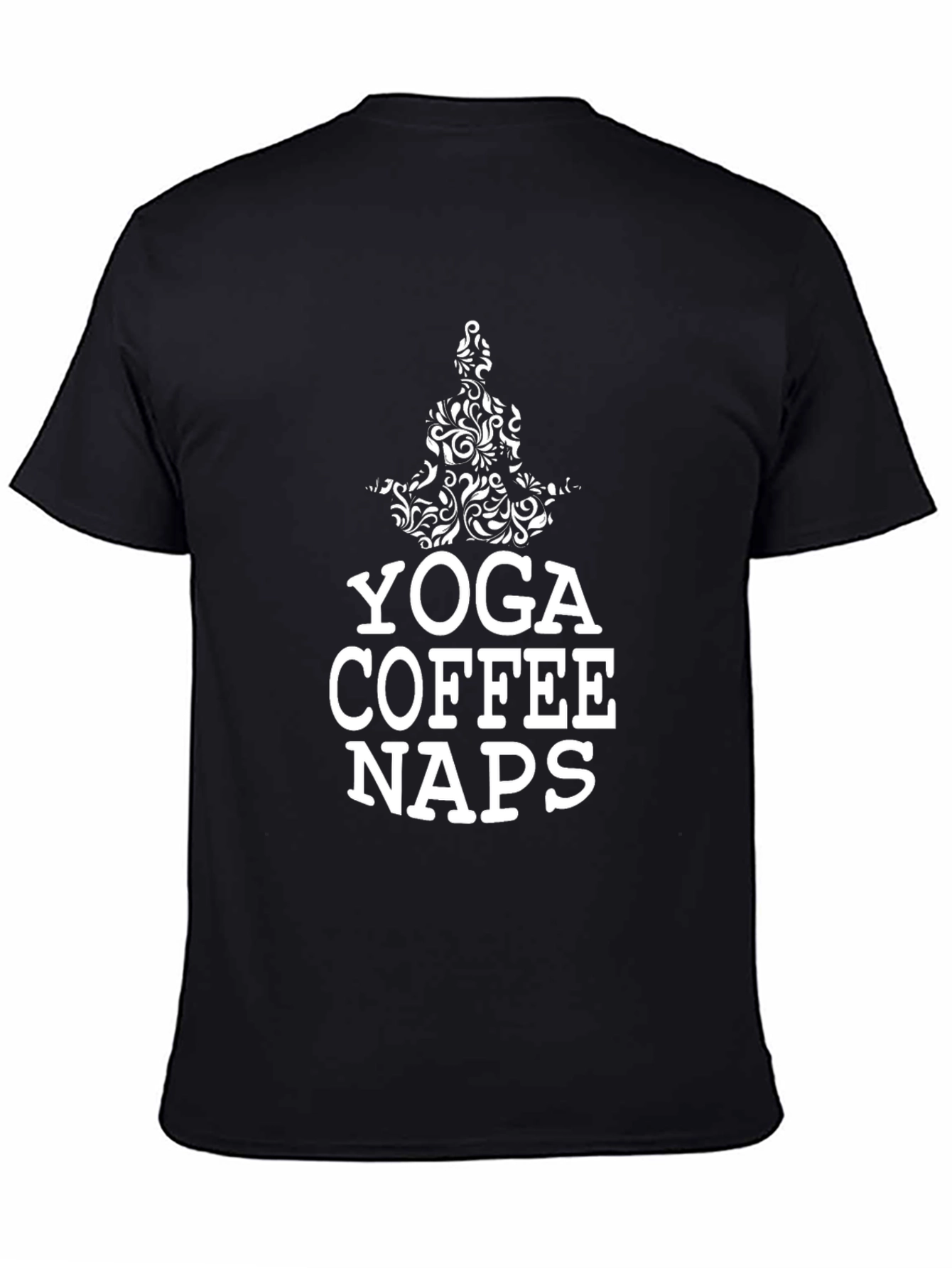 Yoga Coffee Naps Graphic Tee - Black Relaxed Fit