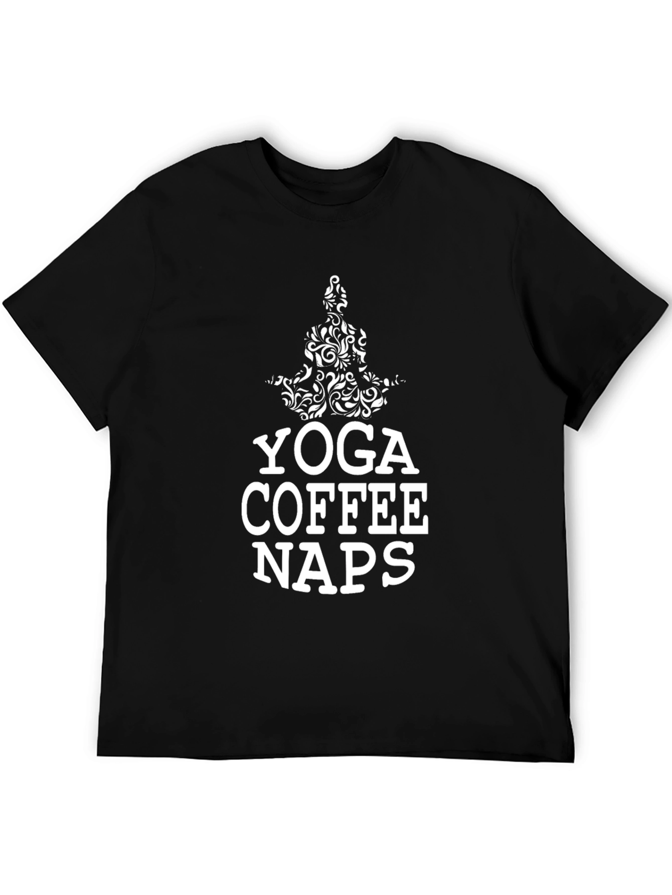 Yoga Coffee Naps Graphic Tee - Black Relaxed Fit