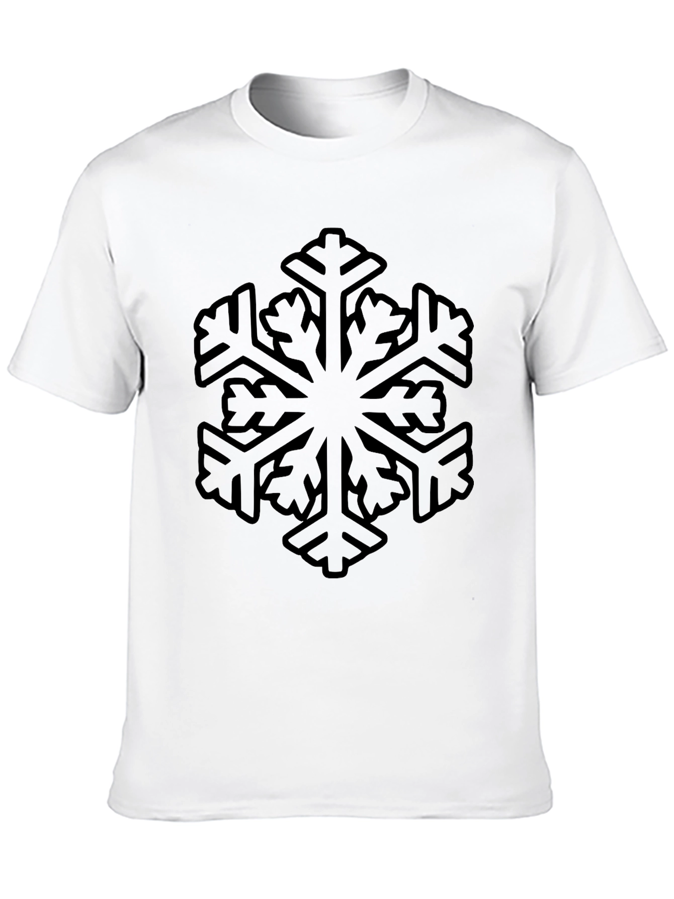 Black Snowflake Graphic Tee - Casual Comfort