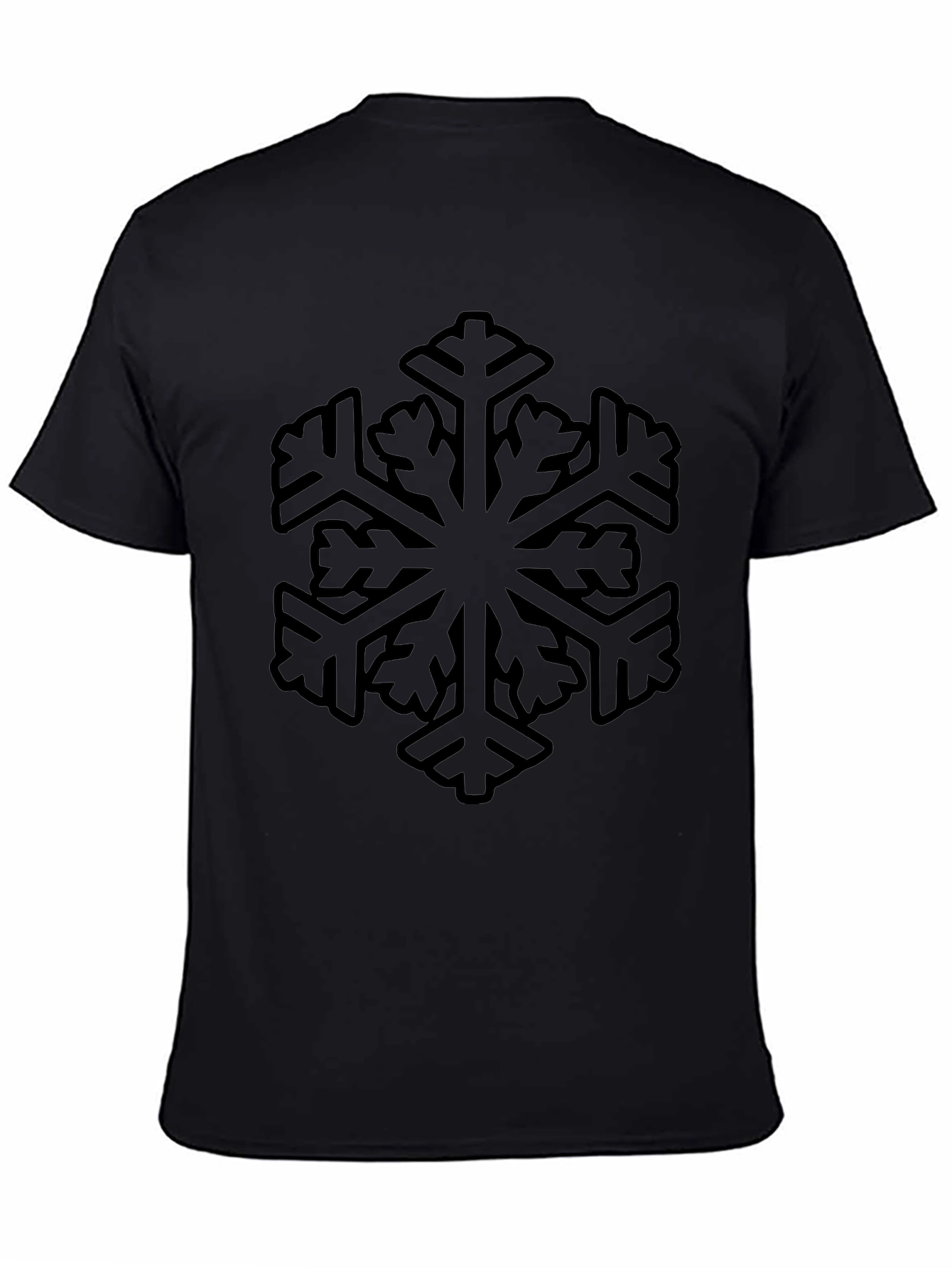 Black Snowflake Graphic Tee - Casual Comfort