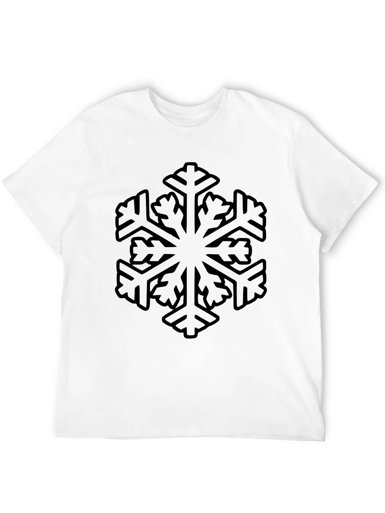Black Snowflake Graphic Tee - Casual Comfort