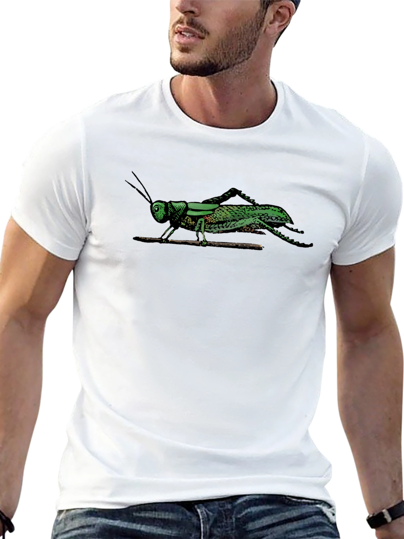 Grasshopper Graphic Tee - Unique Insect Print