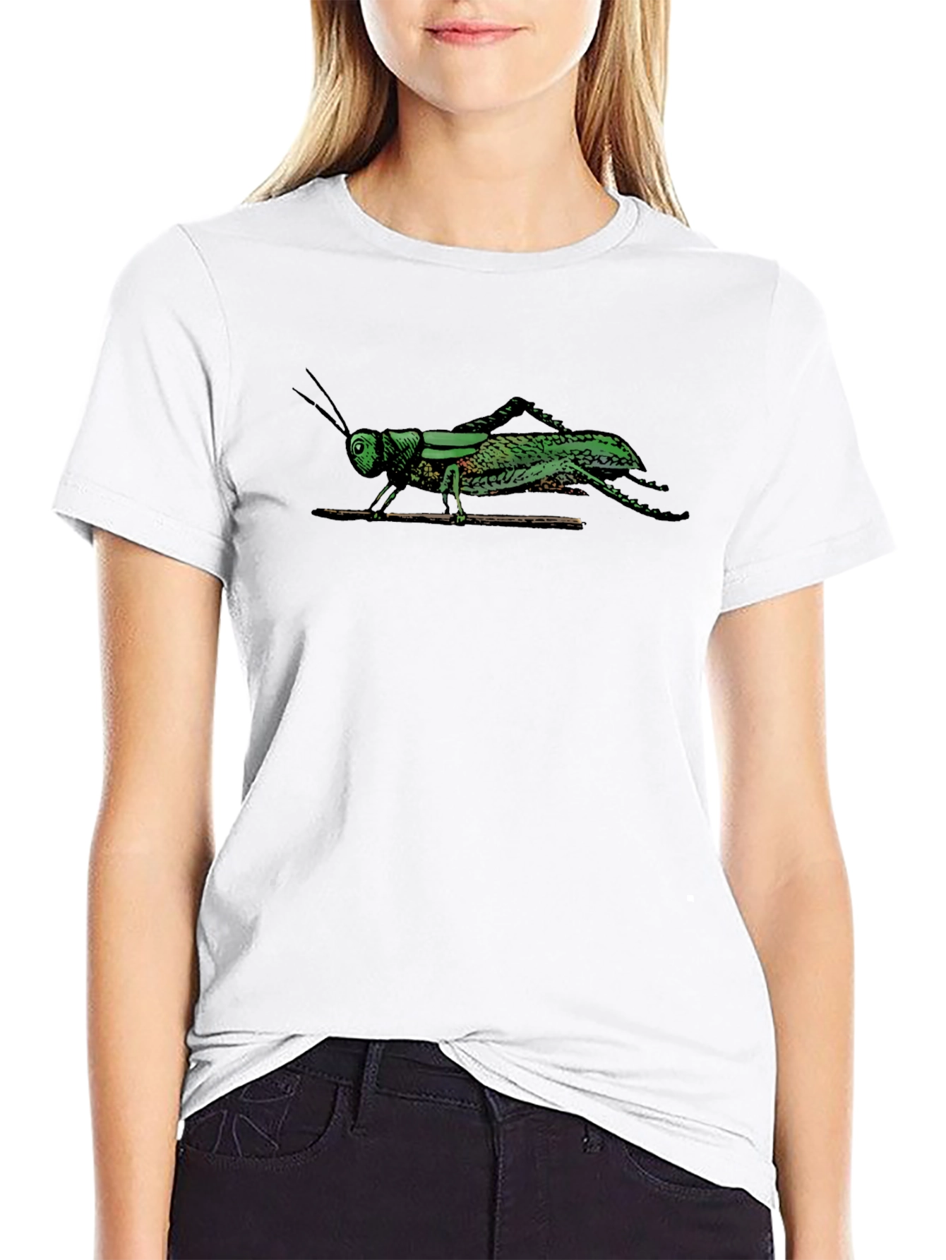 Grasshopper Graphic Tee - Unique Insect Print