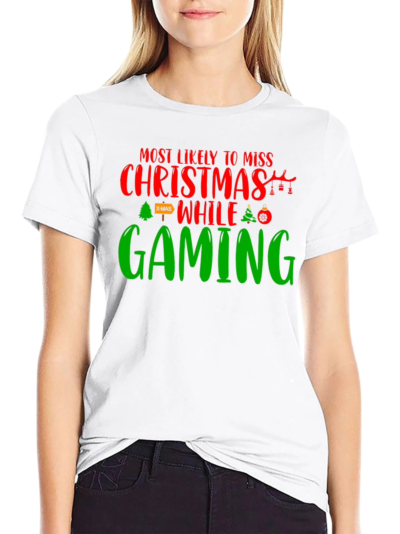 Gamer Christmas T-Shirt - Miss Christmas While Gaming