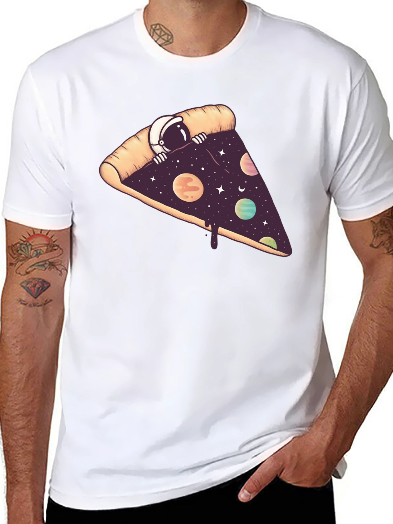 Cosmic Pizza Black T-Shirt