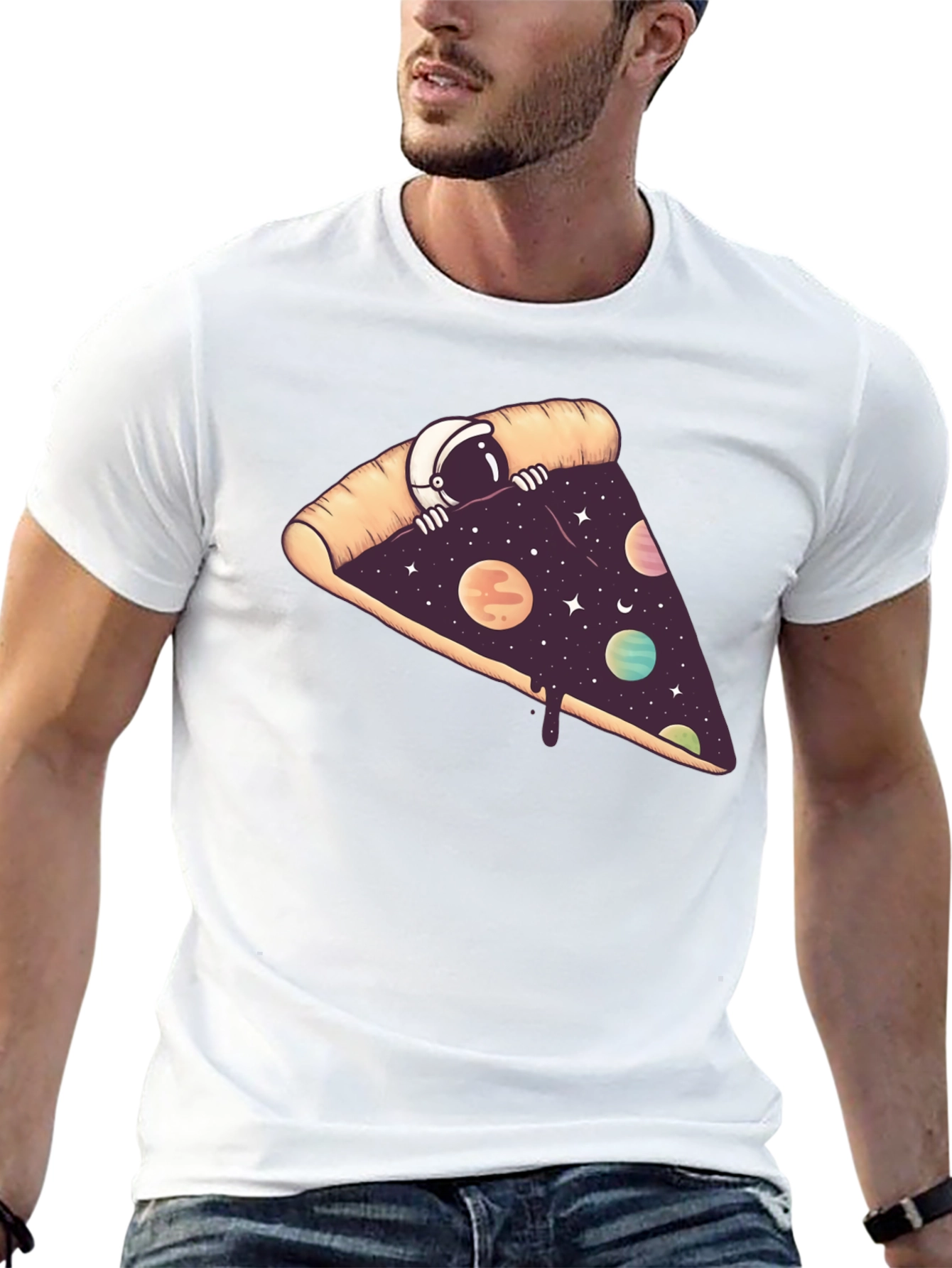 Cosmic Pizza Black T-Shirt