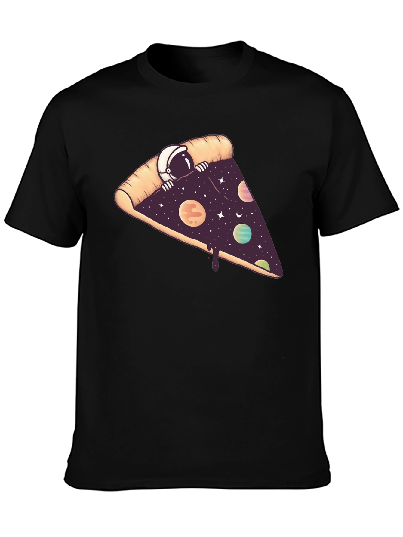 Cosmic Pizza Black T-Shirt