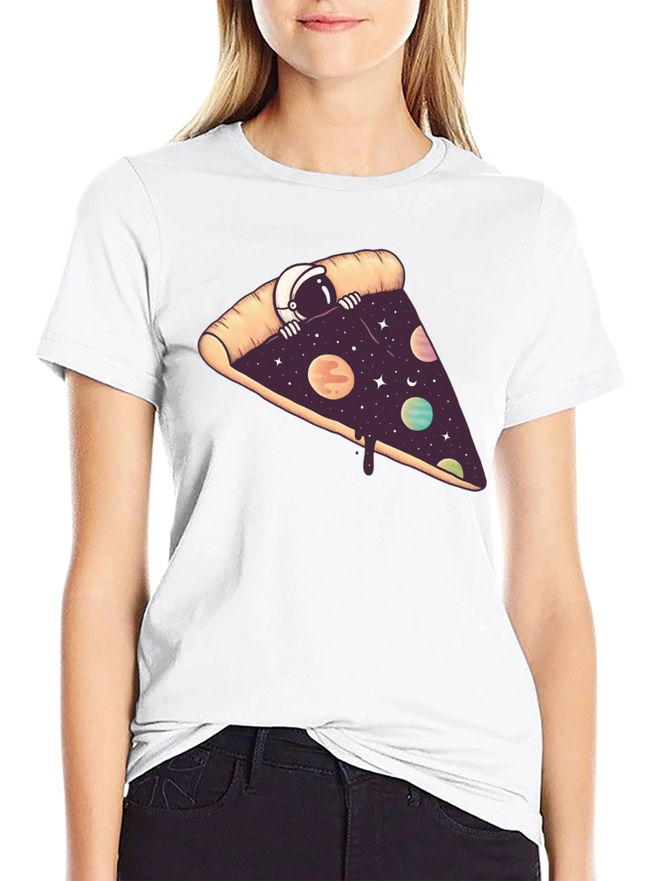 Cosmic Pizza Black T-Shirt