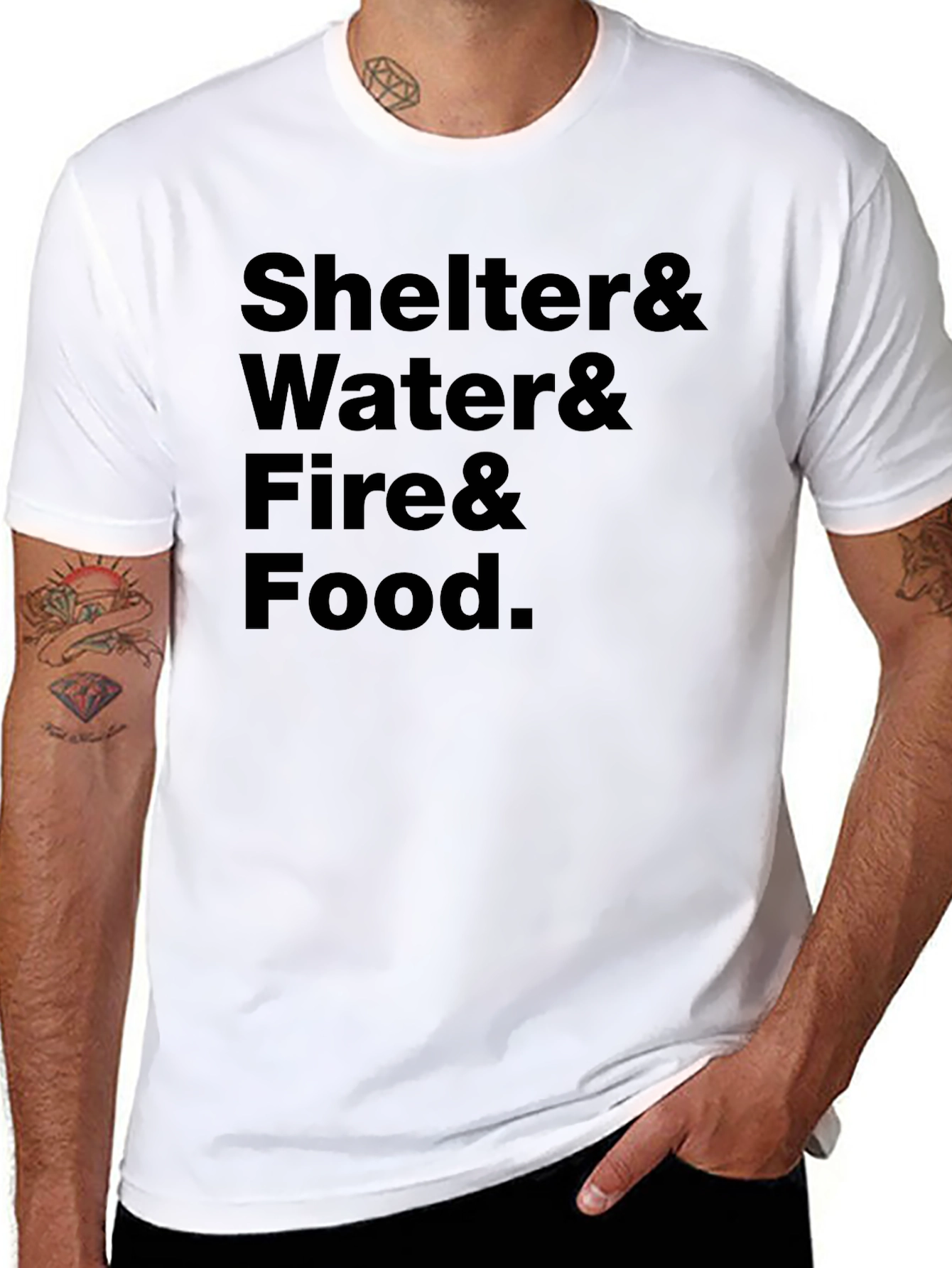 Shelter Water Fire Food T-Shirt