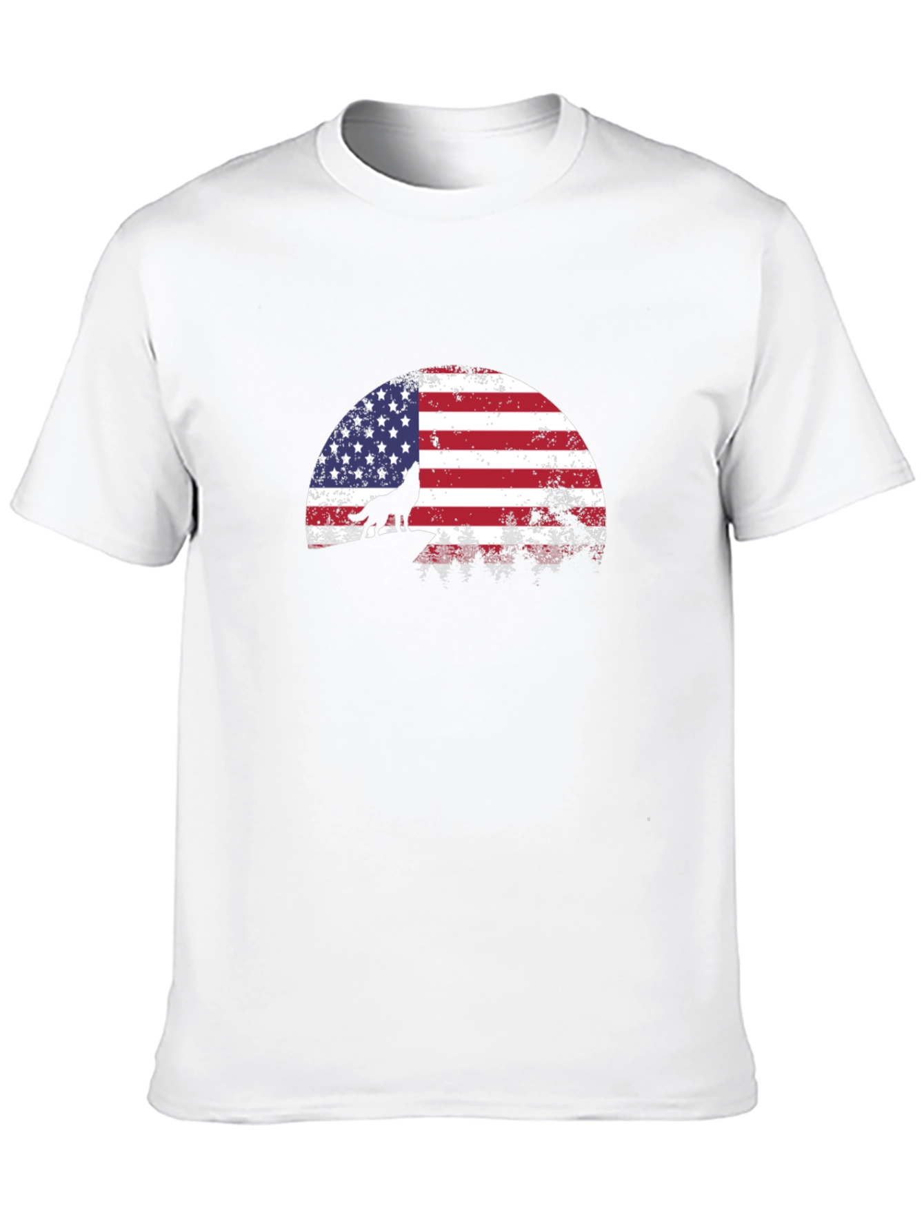 American Wolf T-Shirt - Patriotic USA Flag Graphic Tee