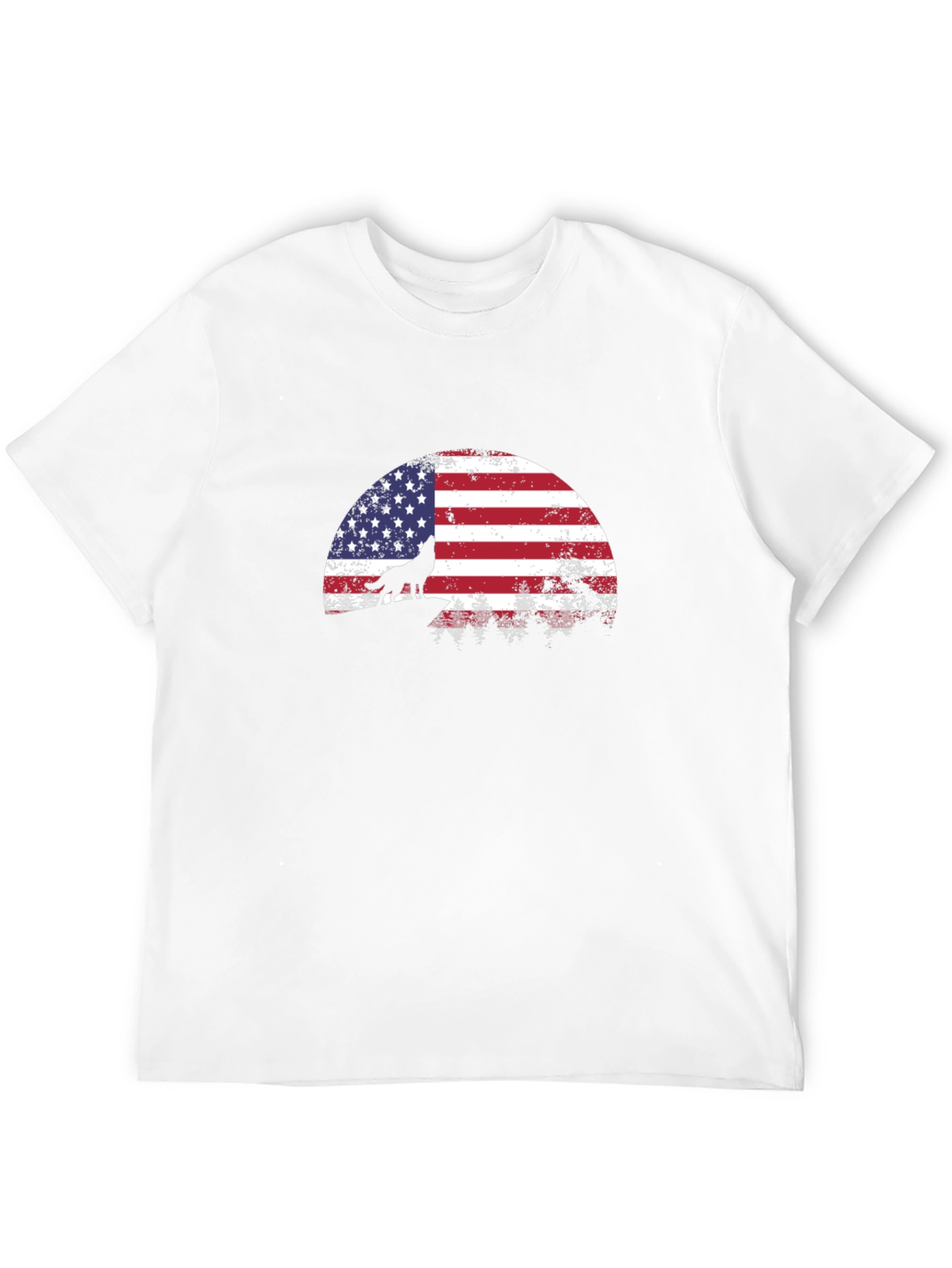 American Wolf T-Shirt - Patriotic USA Flag Graphic Tee