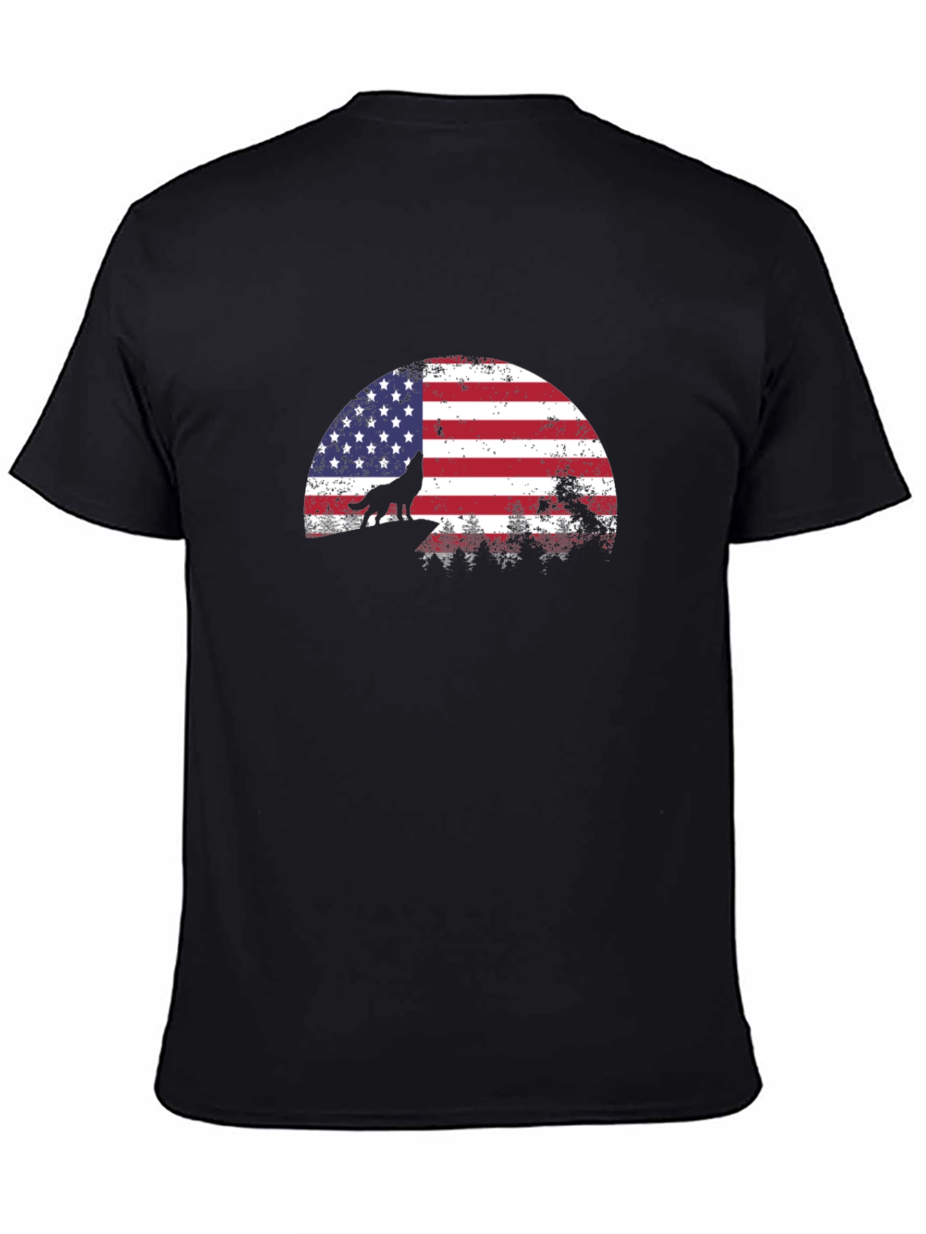 American Wolf T-Shirt - Patriotic USA Flag Graphic Tee