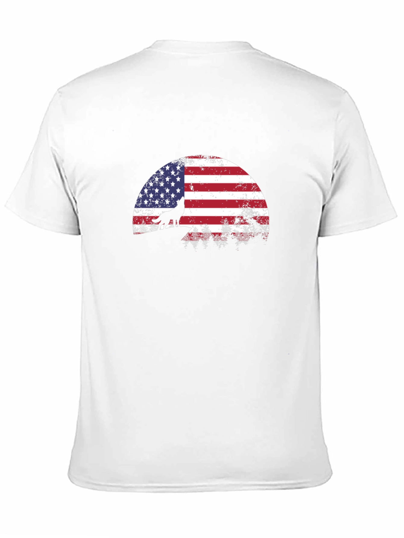 American Wolf T-Shirt - Patriotic USA Flag Graphic Tee