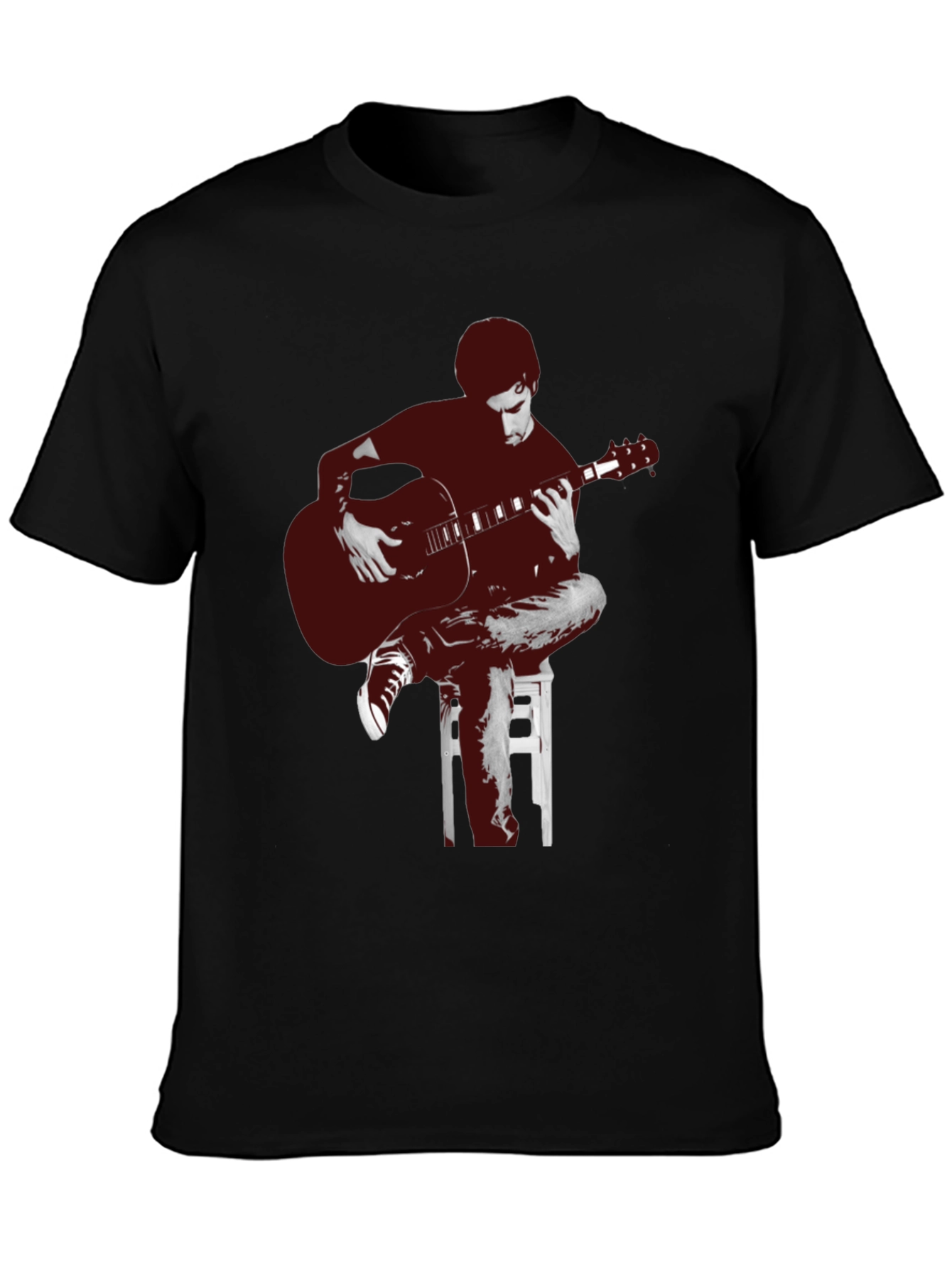 Guitar Player Graphic Tee - Unisex Black T-Shirt