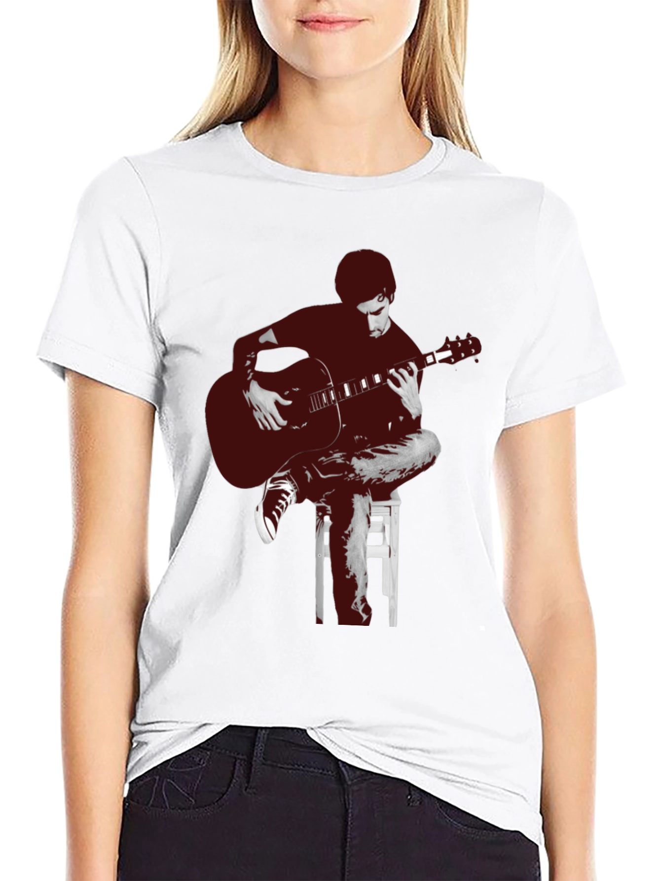 Guitar Player Graphic Tee - Unisex Black T-Shirt