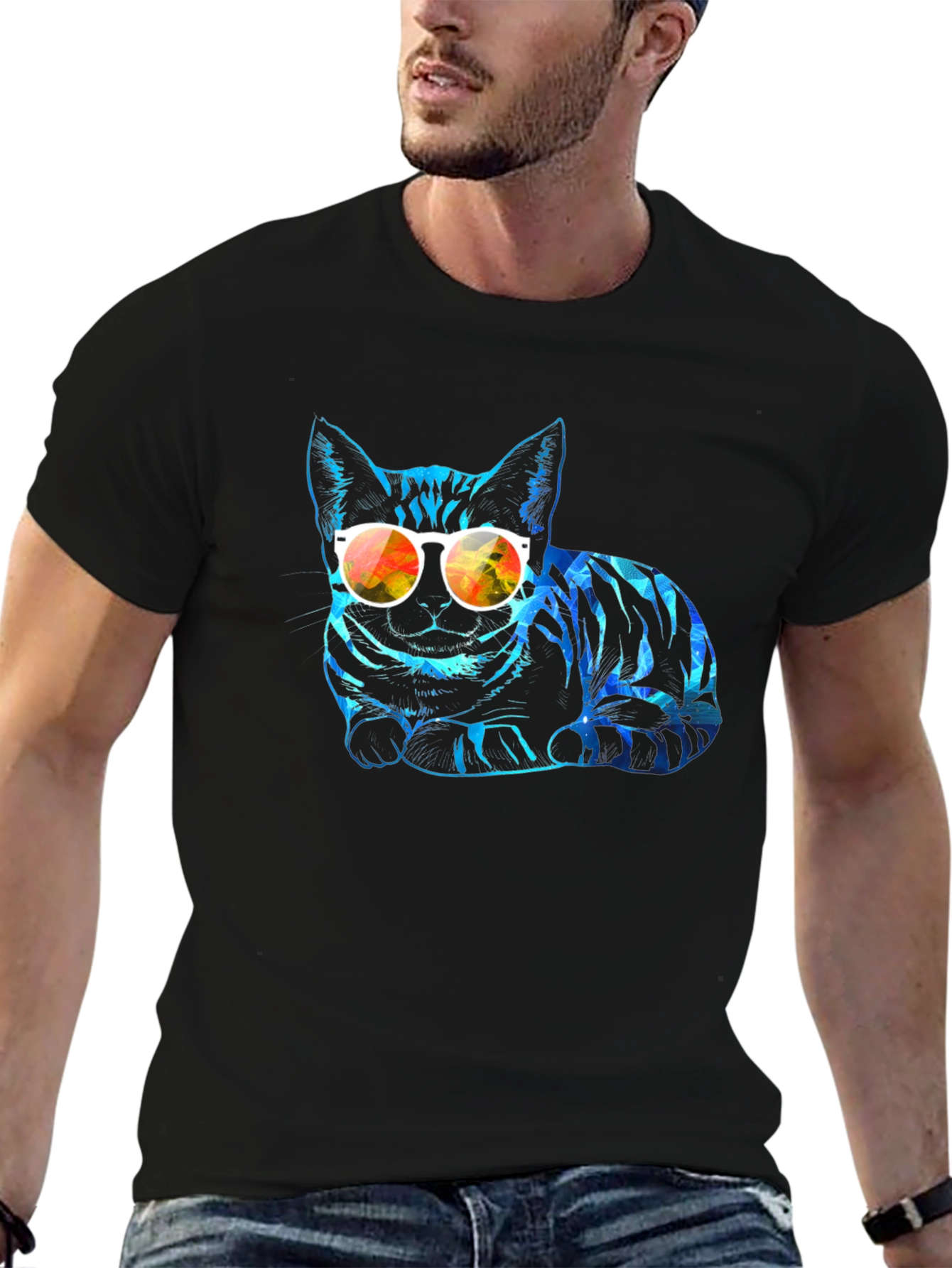 Cool Cat Graphic Tee - Stylish Animal Print Shirt