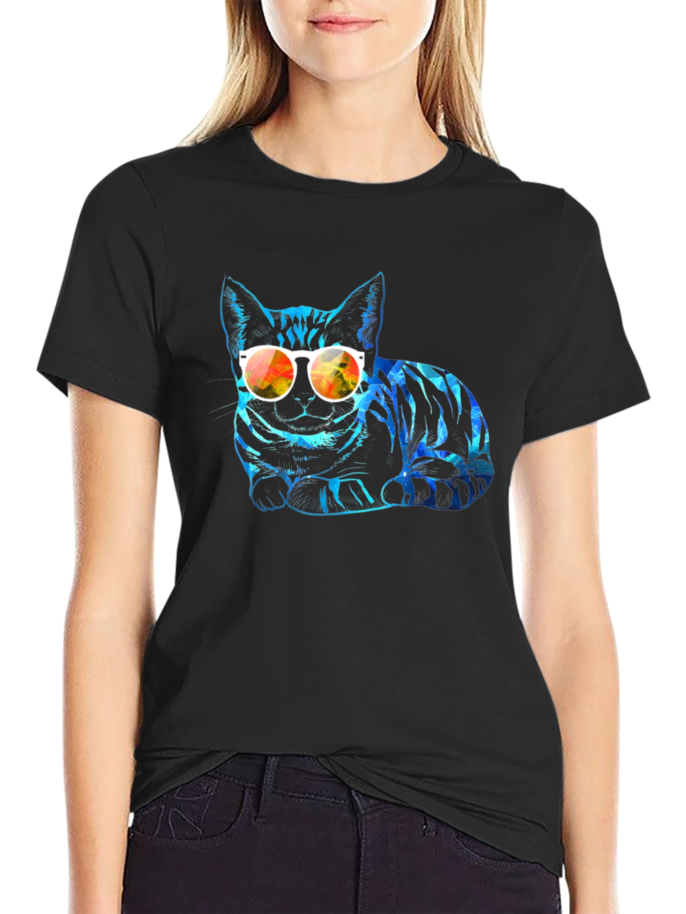 Cool Cat Graphic Tee - Stylish Animal Print Shirt