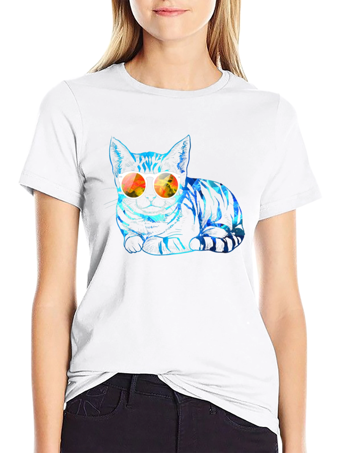 Cool Cat Graphic Tee - Stylish Animal Print Shirt
