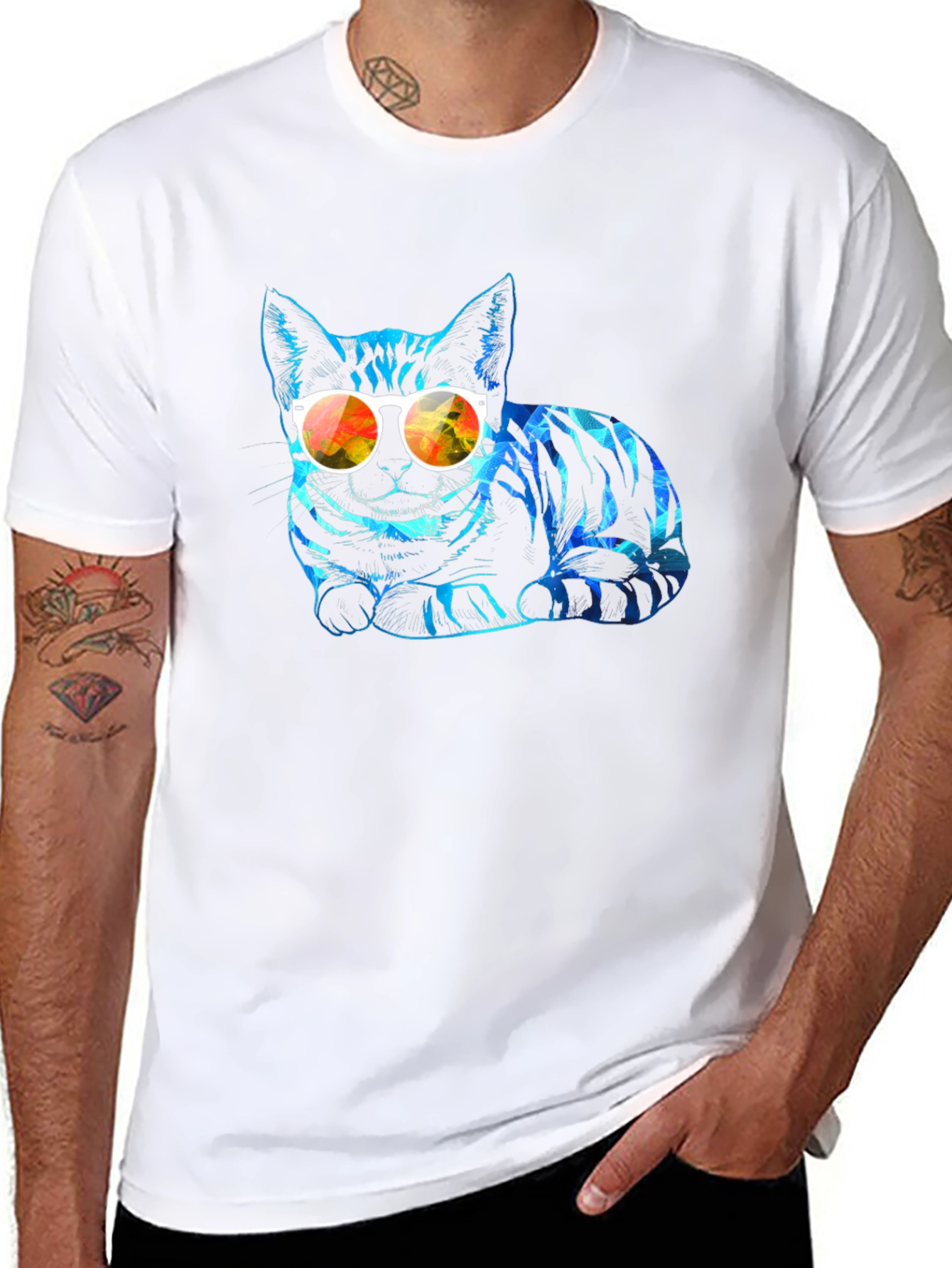 Cool Cat Graphic Tee - Stylish Animal Print Shirt
