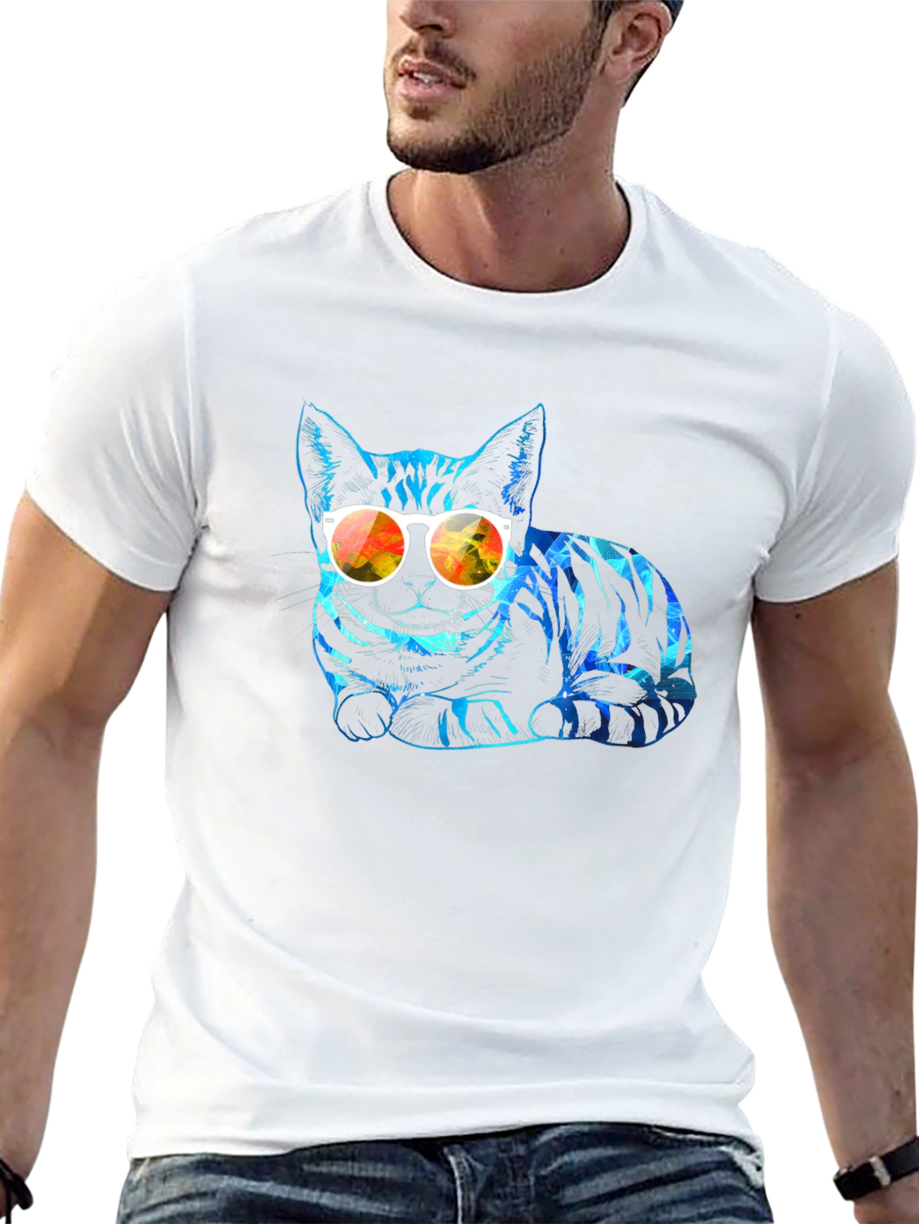 Cool Cat Graphic Tee - Stylish Animal Print Shirt