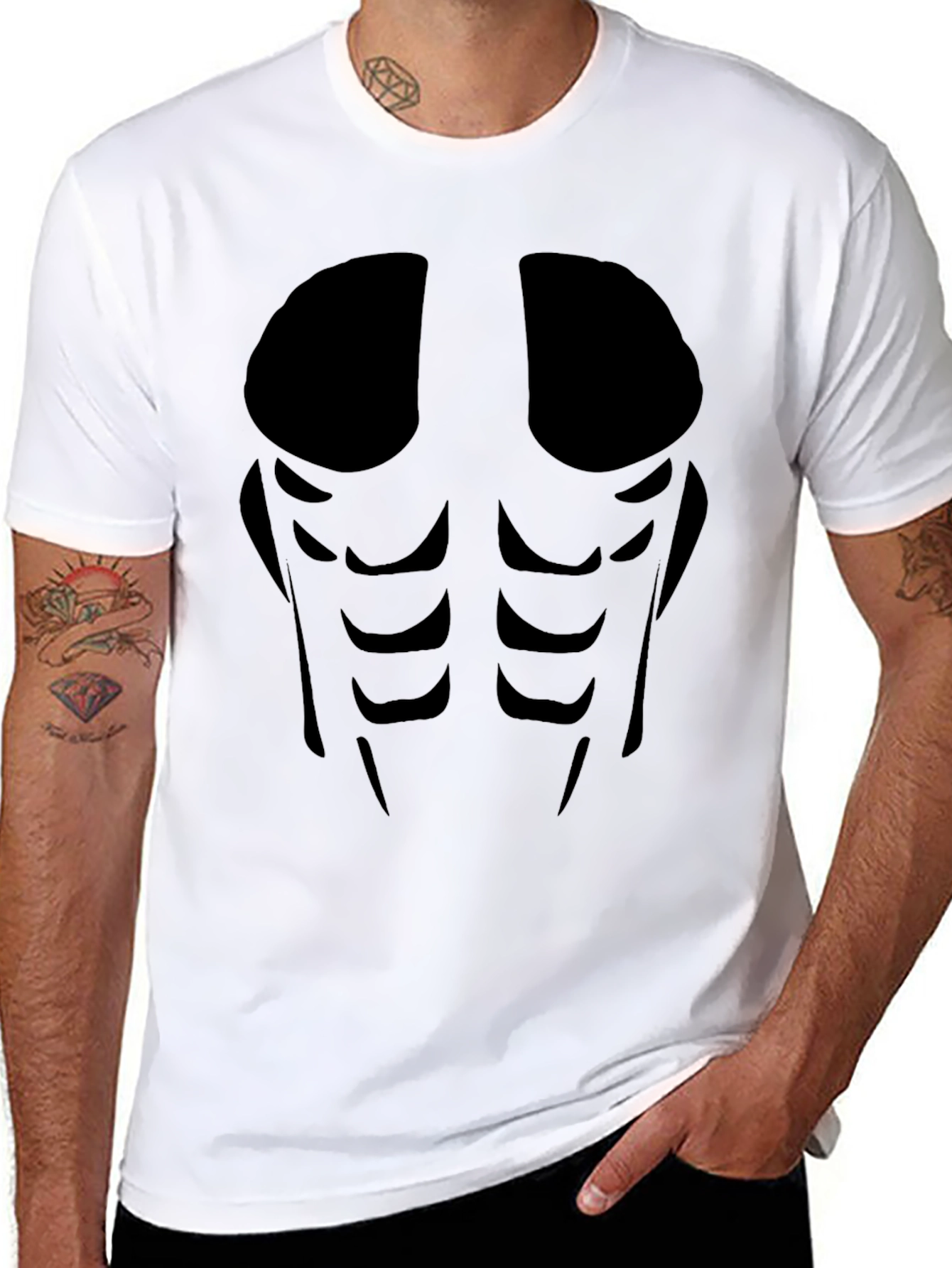 Mens Abs Silhouette Graphic Tee - Black