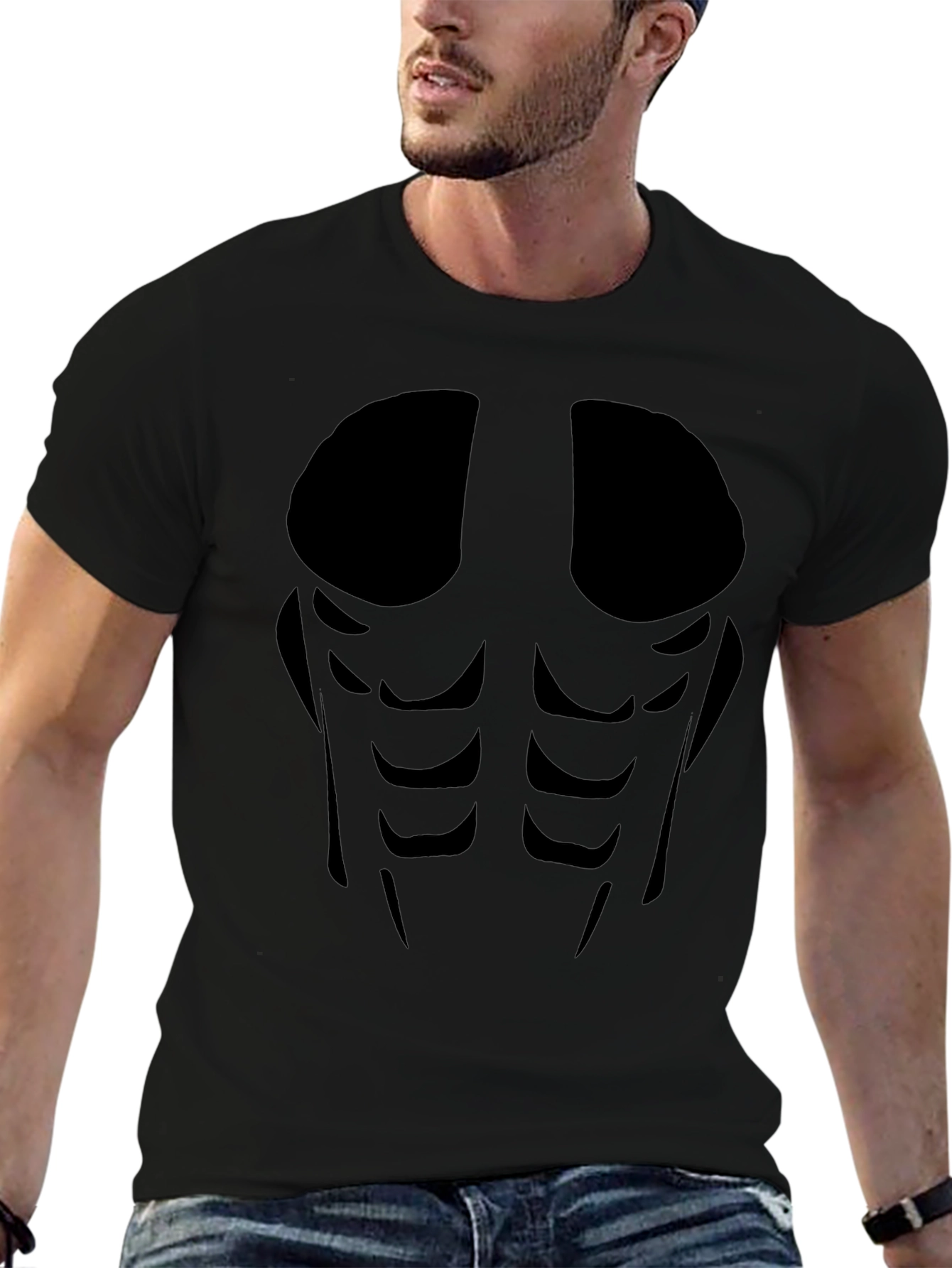Mens Abs Silhouette Graphic Tee - Black