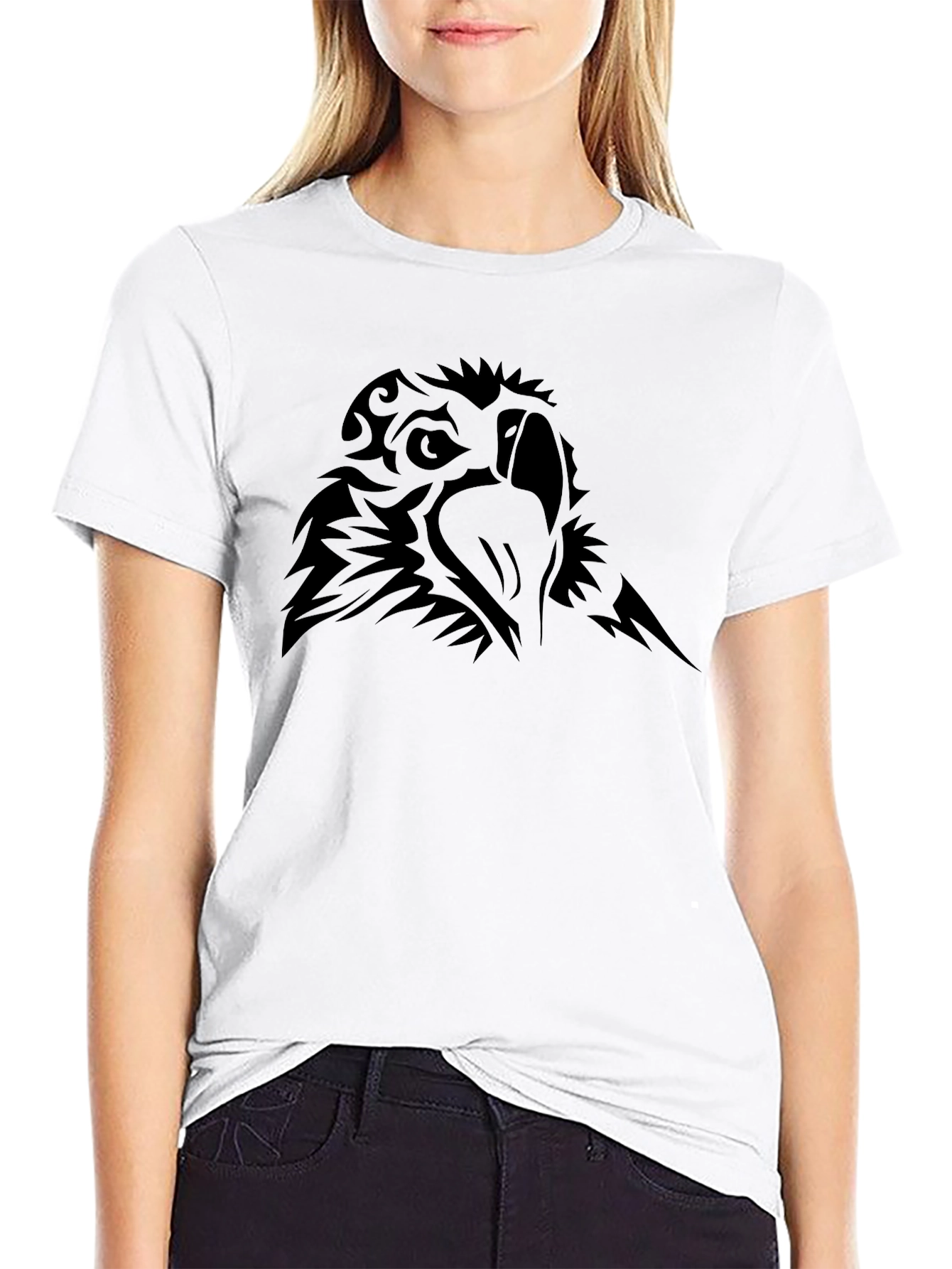 Mens Black Tribal Eagle Graphic T-Shirt