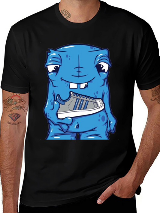 Blue Monster Holding Sneaker T-Shirt