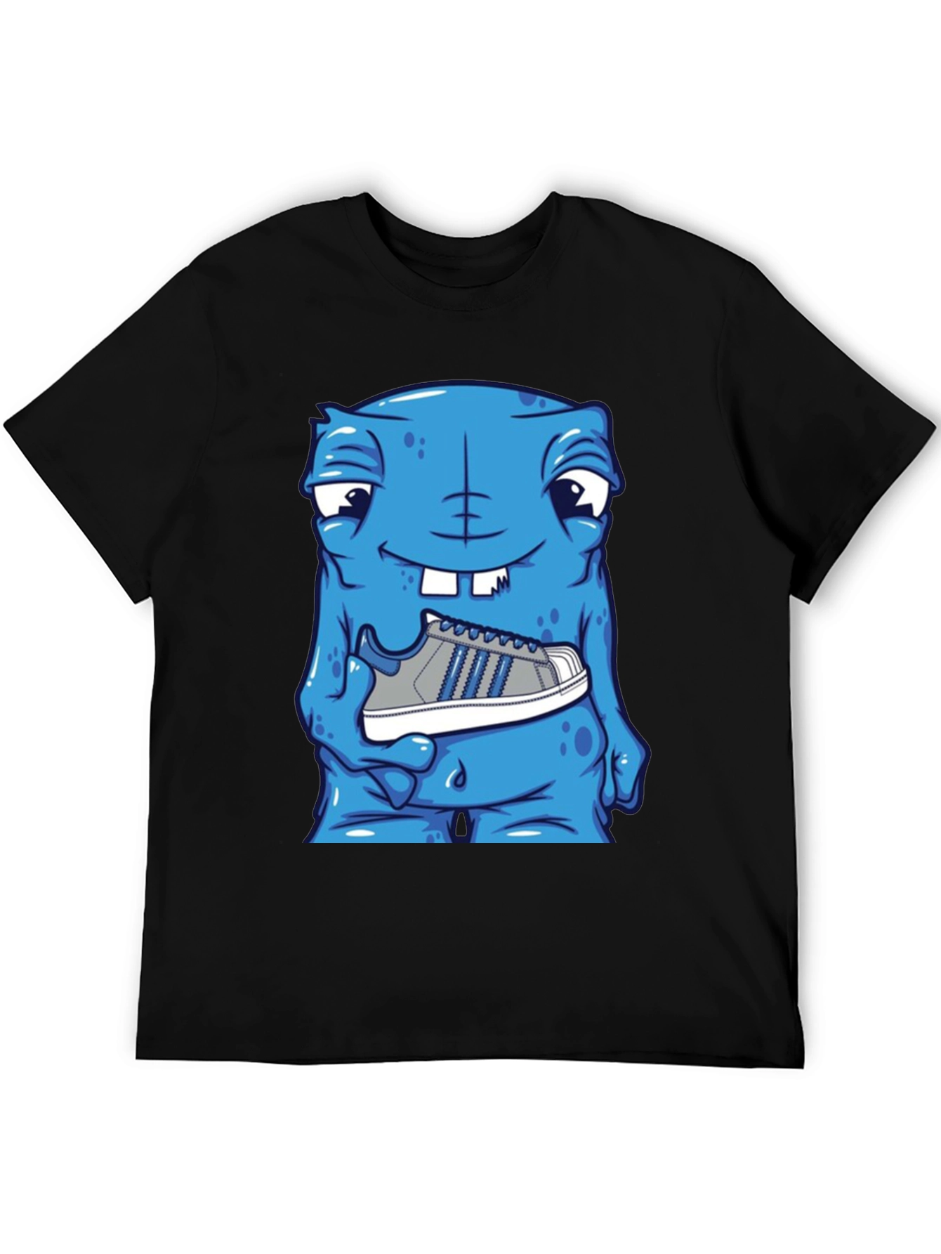 Blue Monster Holding Sneaker T-Shirt