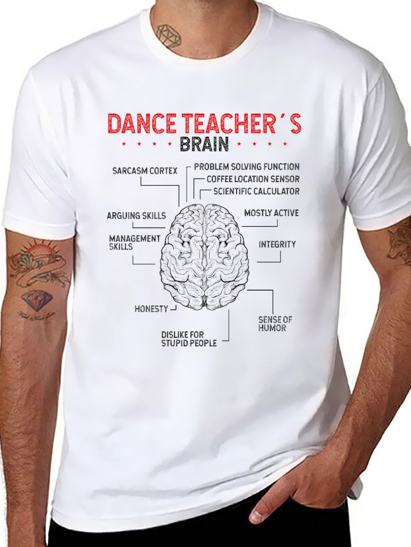 Dance Teacher Brain Anatomy T-Shirt Funny Gift