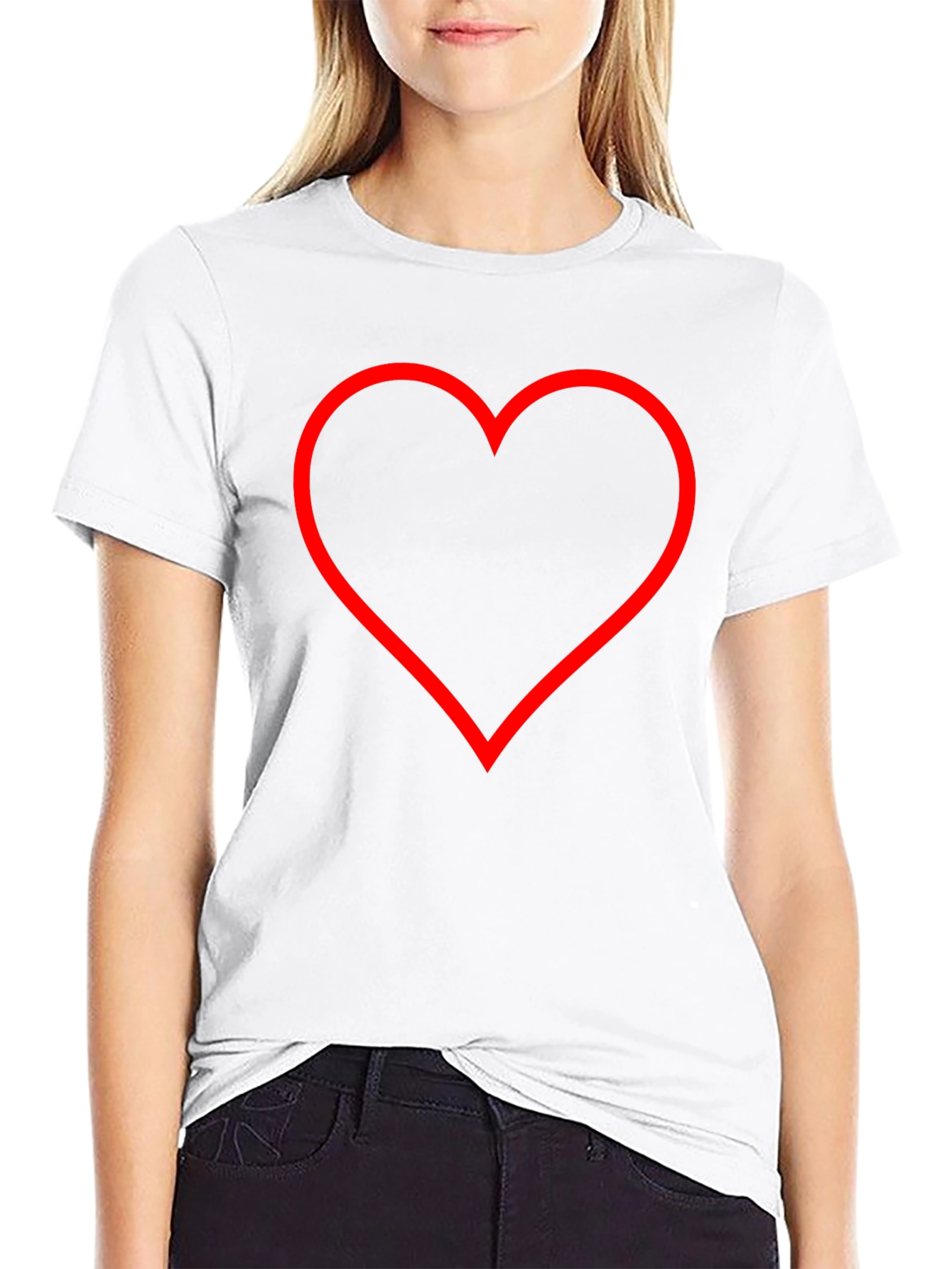 Heart Outline Black T-Shirt