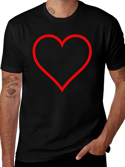 Heart Outline Black T-Shirt