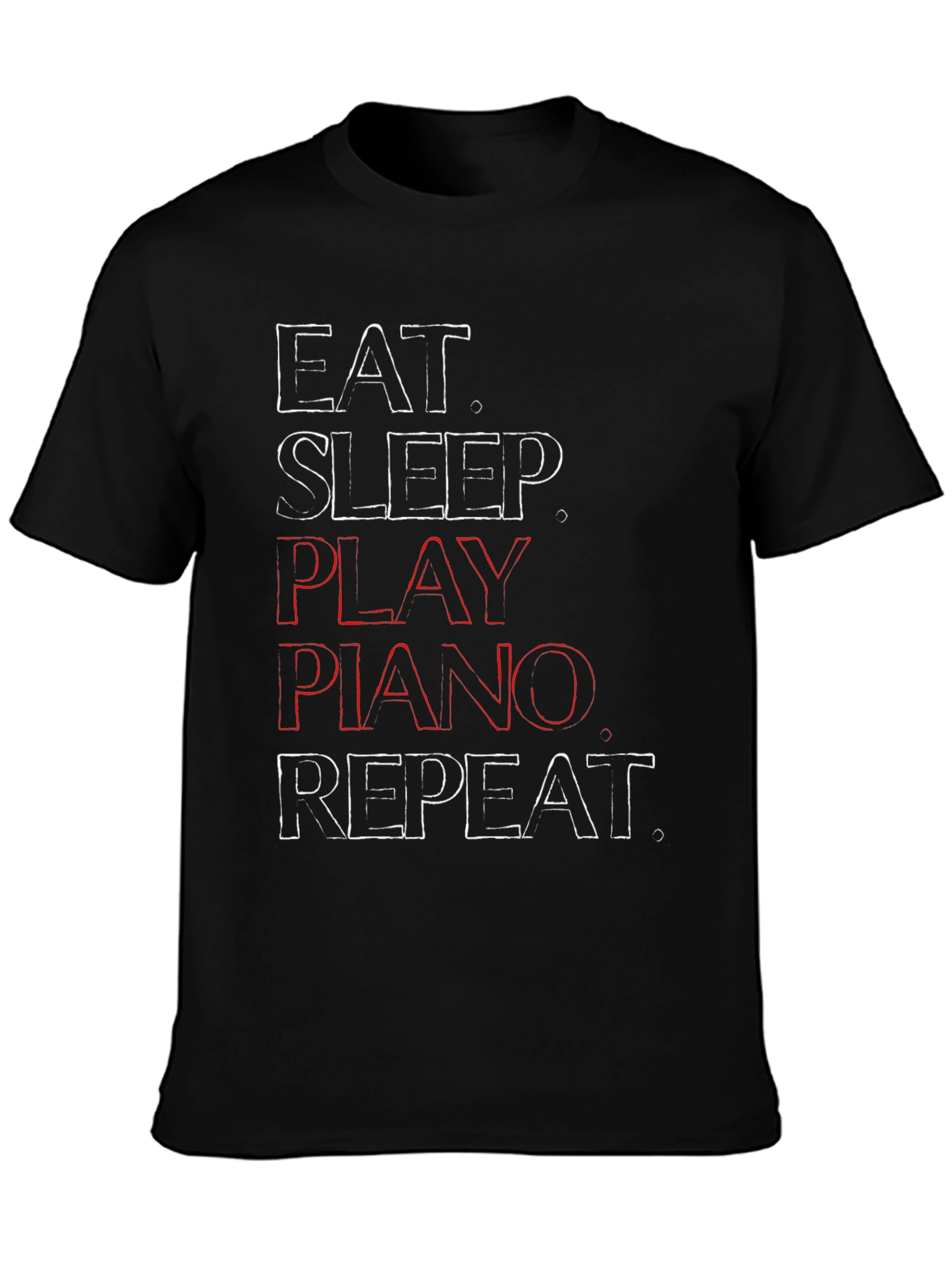 Eat Sleep Play Piano Repeat Graphic T-Shirt