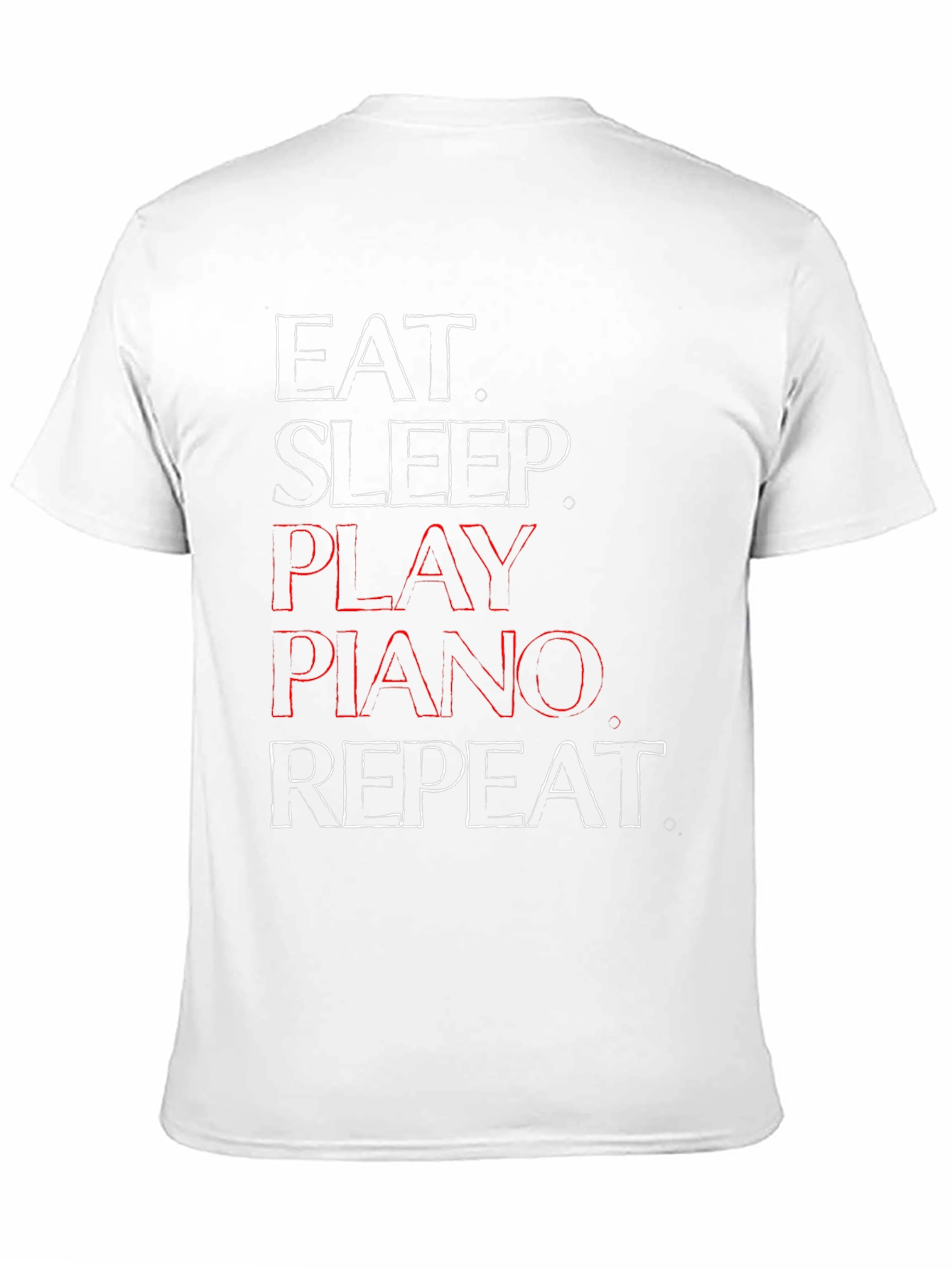 Eat Sleep Play Piano Repeat Graphic T-Shirt