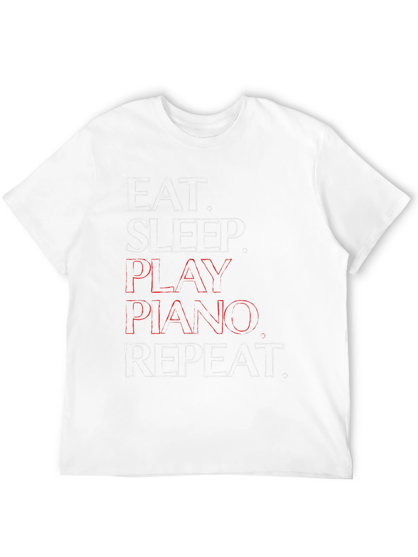 Eat Sleep Play Piano Repeat Graphic T-Shirt