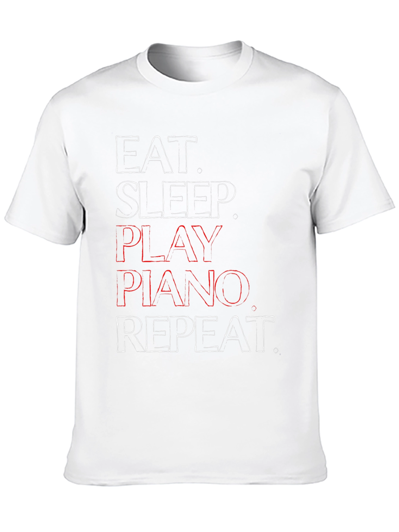Eat Sleep Play Piano Repeat Graphic T-Shirt