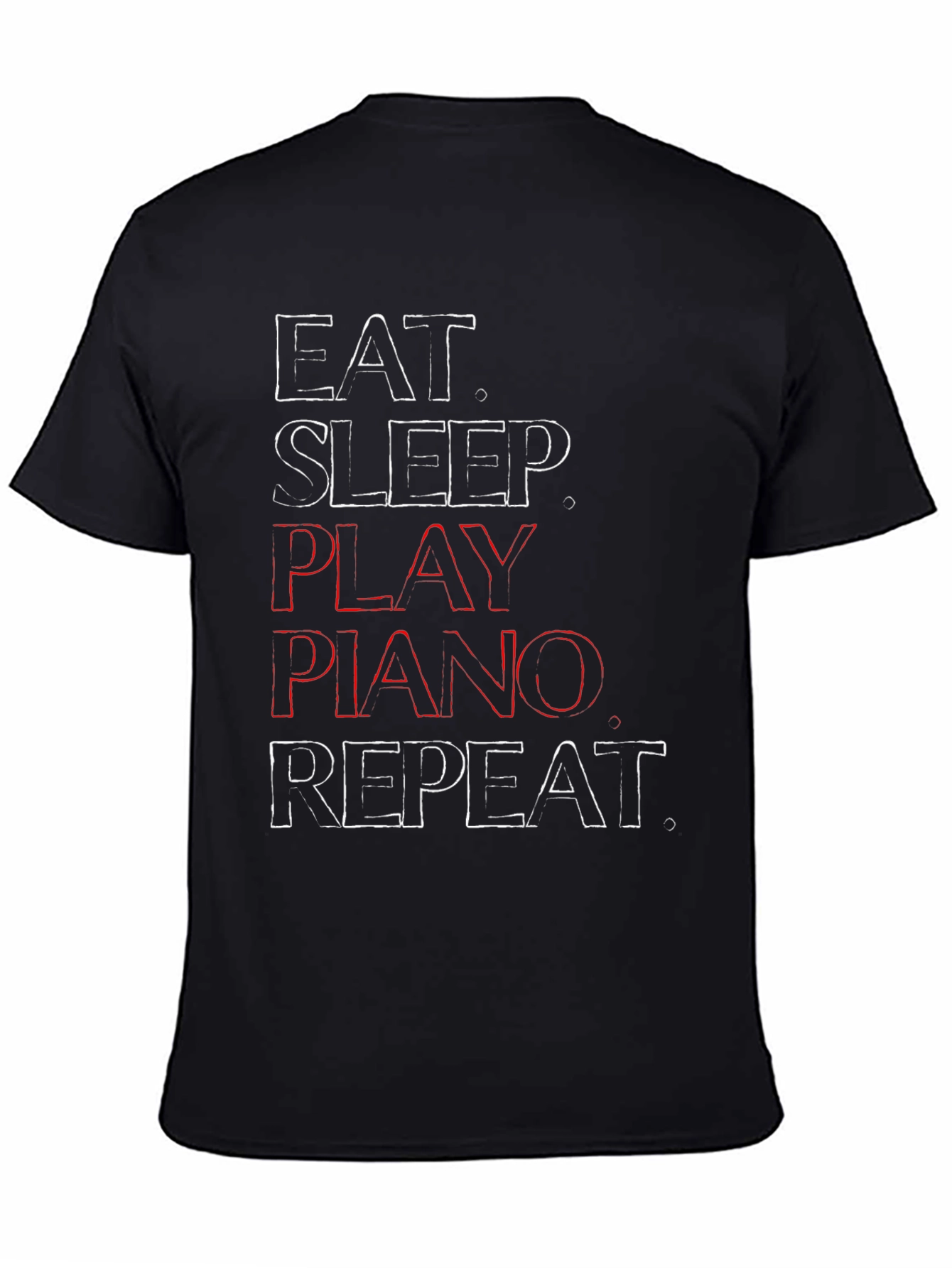 Eat Sleep Play Piano Repeat Graphic T-Shirt