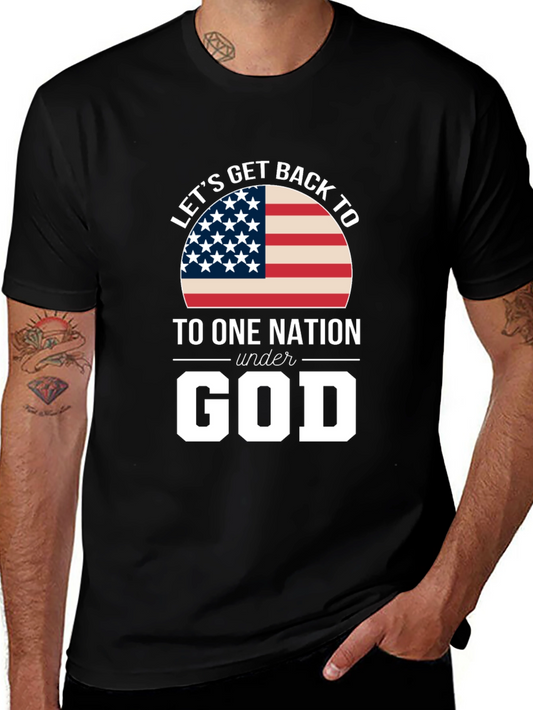 Lets Get Back To One Nation Under God Graphic Tee
