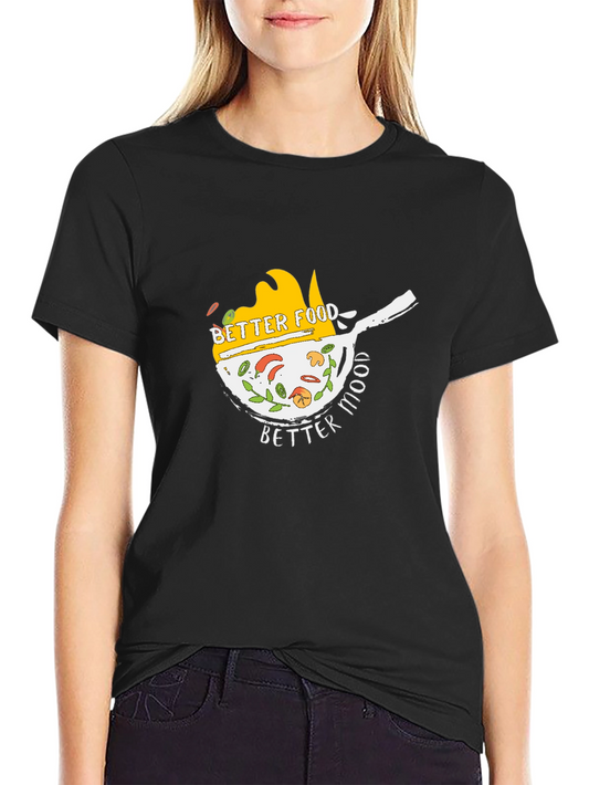 Better Food Better Mood Black T-Shirt