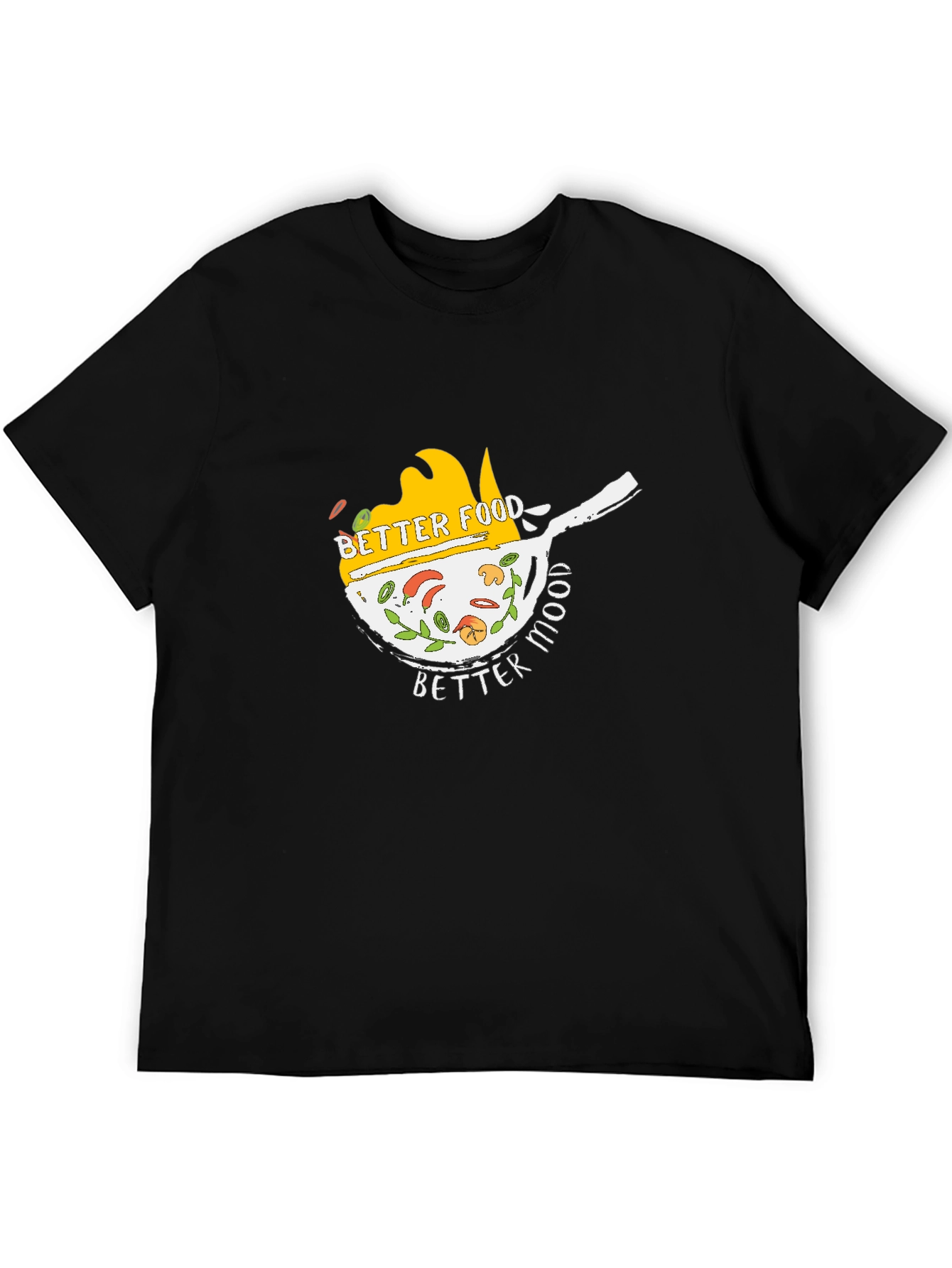 Better Food Better Mood Black T-Shirt